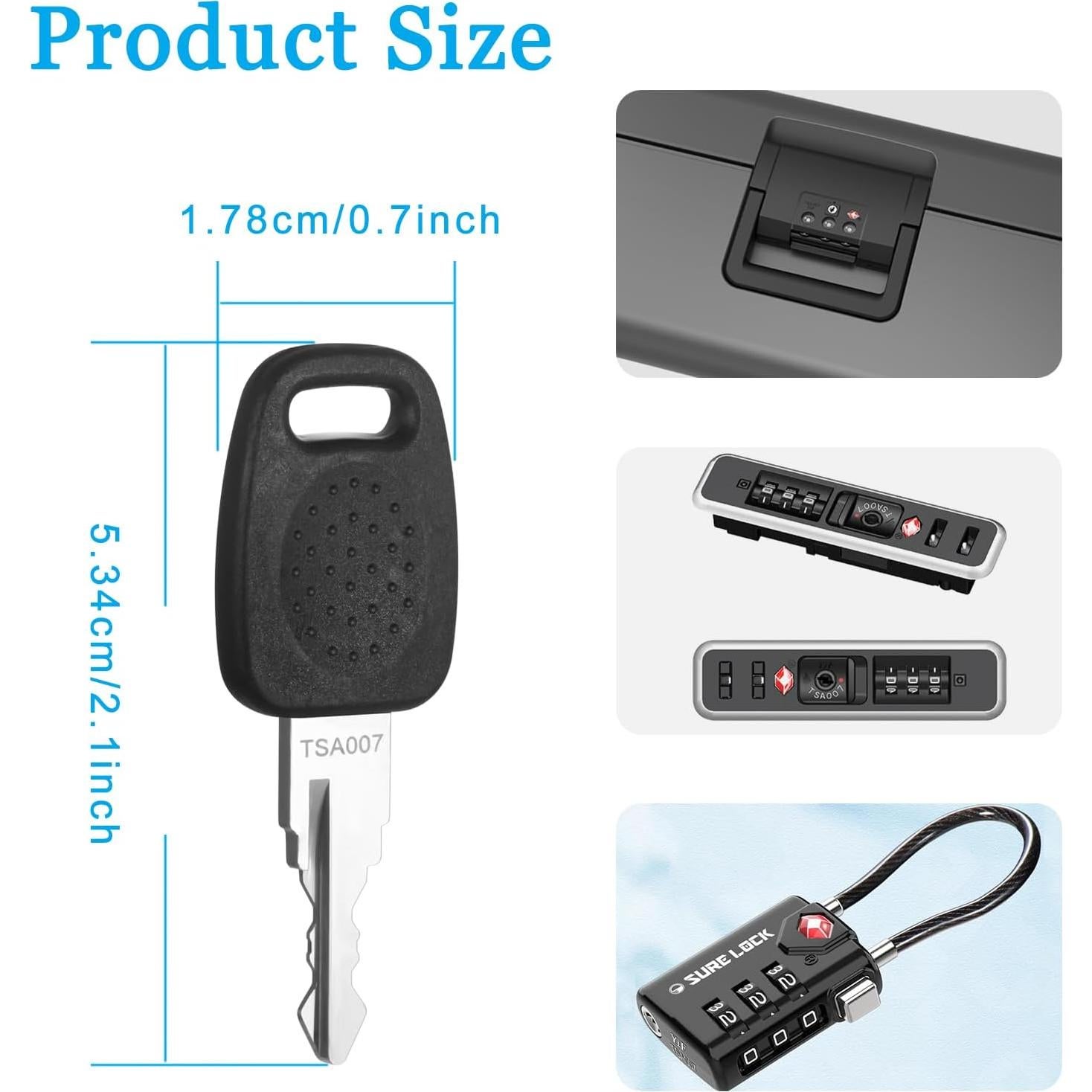 2 Llaves Maestras TSA 007 Cogguepe para Candados de Equipaje