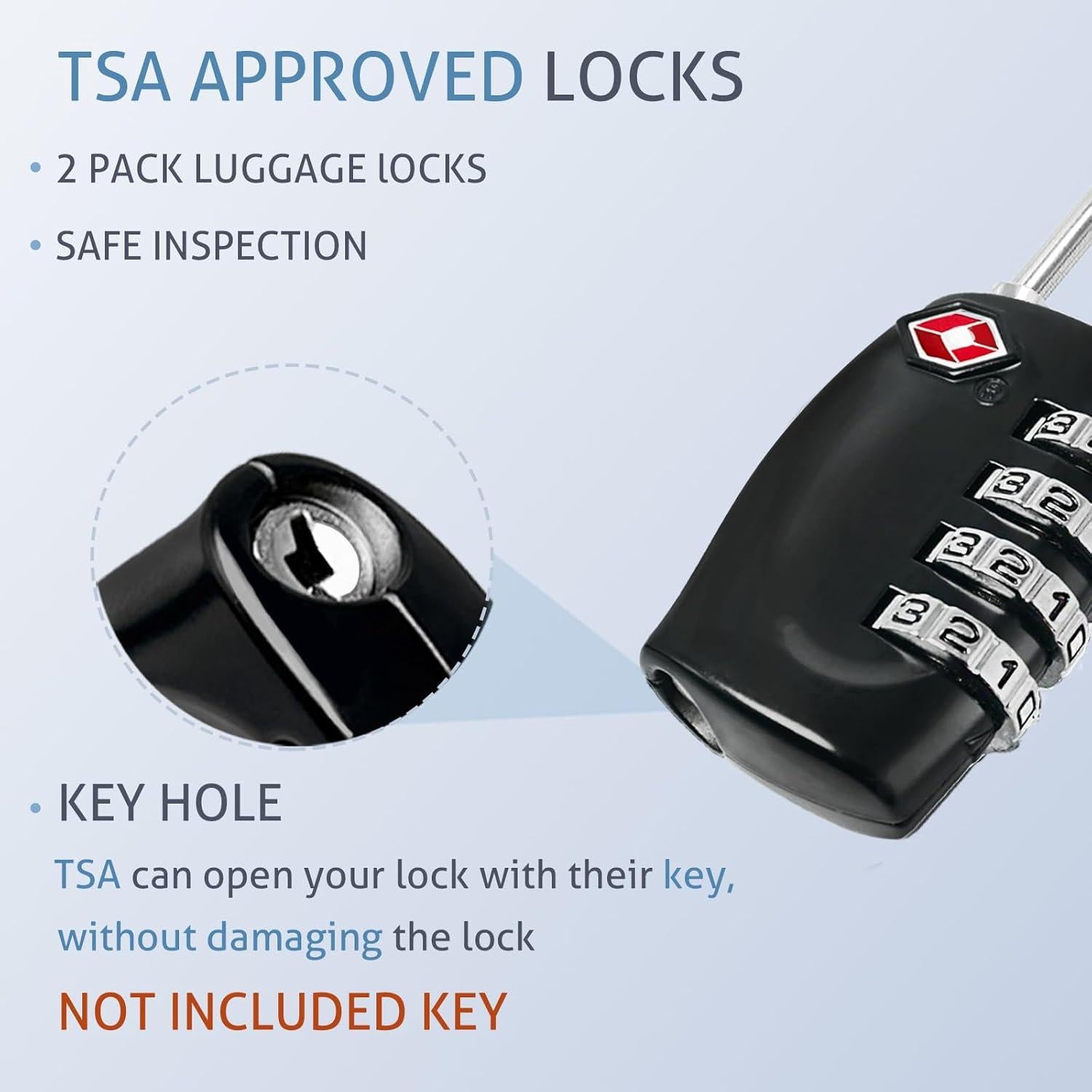 TSA Approved Locks for Luggage TSA Locks for Gun Case Lock 4 Digit Combination Lock Travel Locks TSA Approved Suitcase Locks Combo Lock with Code