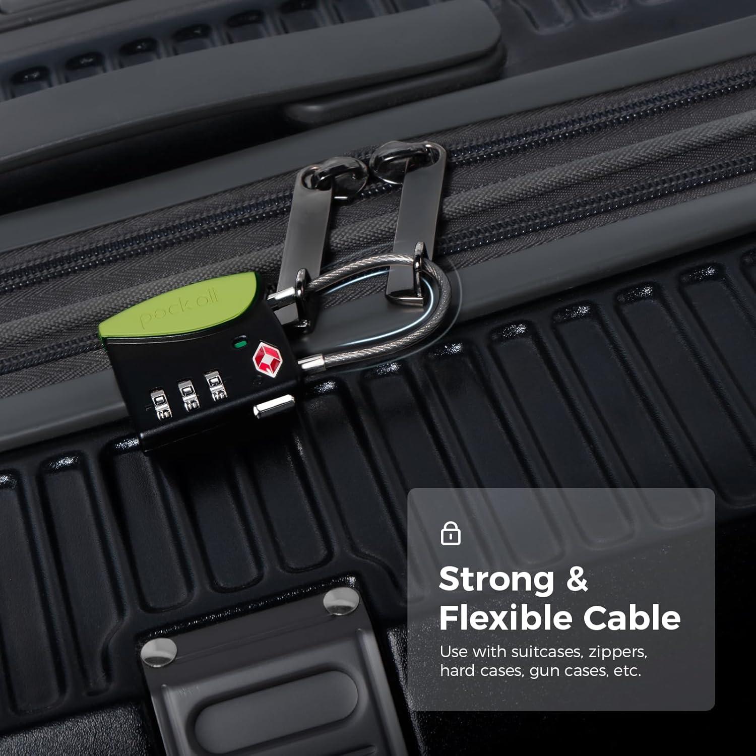 Candado de Equipaje Pack All TSA Combinación 3 Dígitos Verde