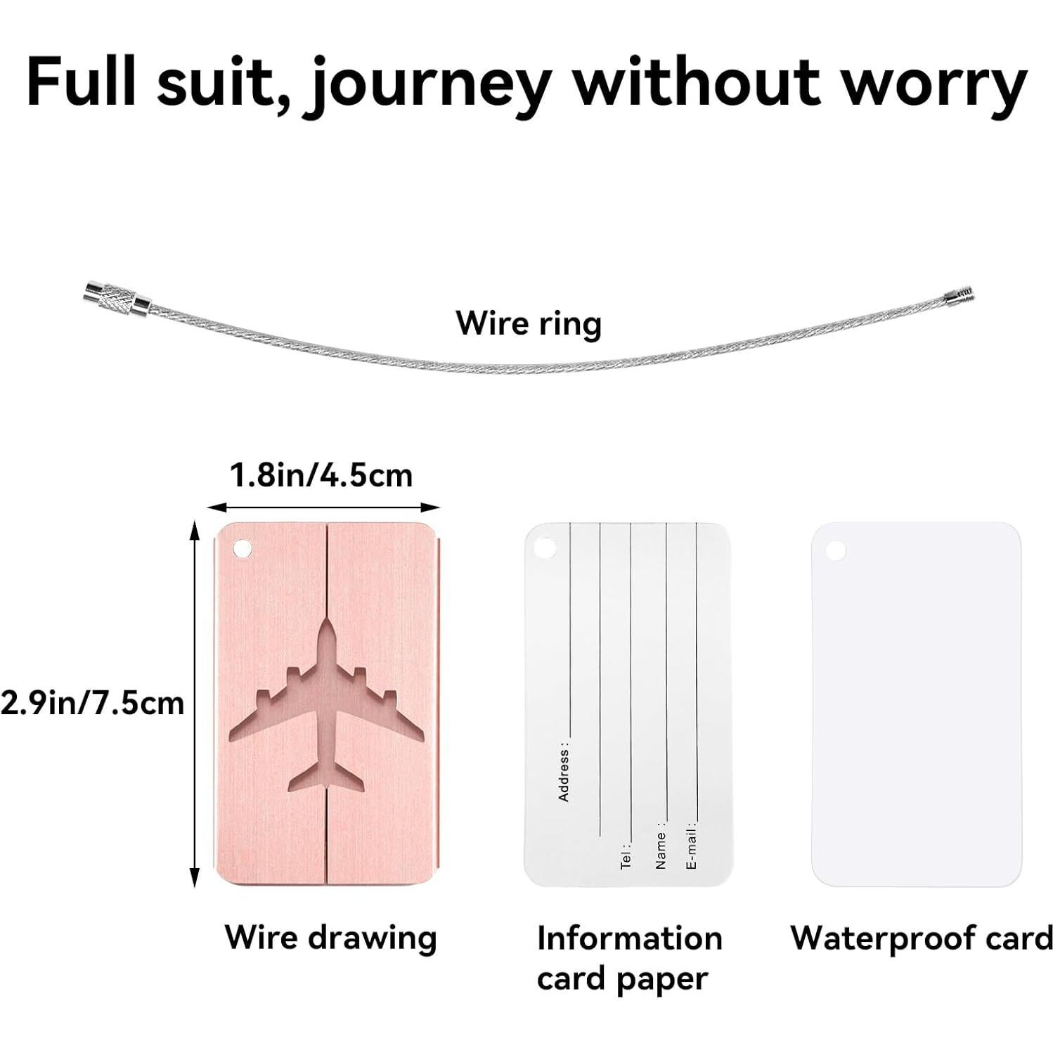 AOUTACC 2 Pack Candado TSA y Etiquetas de Equipaje Aluminio