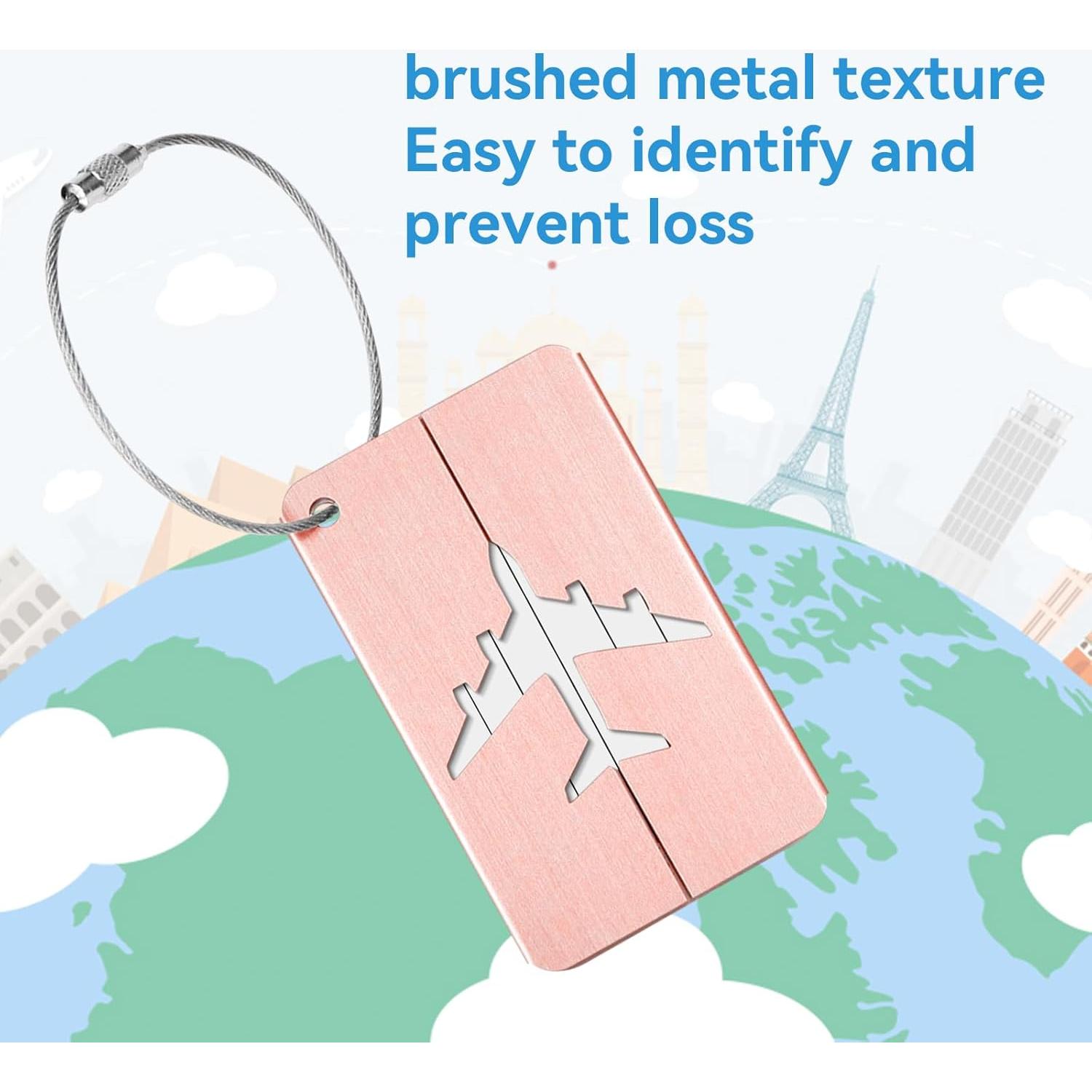 AOUTACC 2 Pack Candado TSA y Etiquetas de Equipaje Aluminio