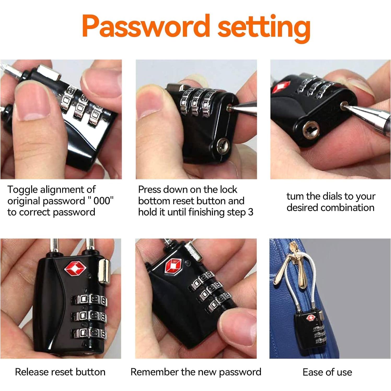 AOUTACC 2 Pack Candado TSA y Etiquetas de Equipaje Aluminio