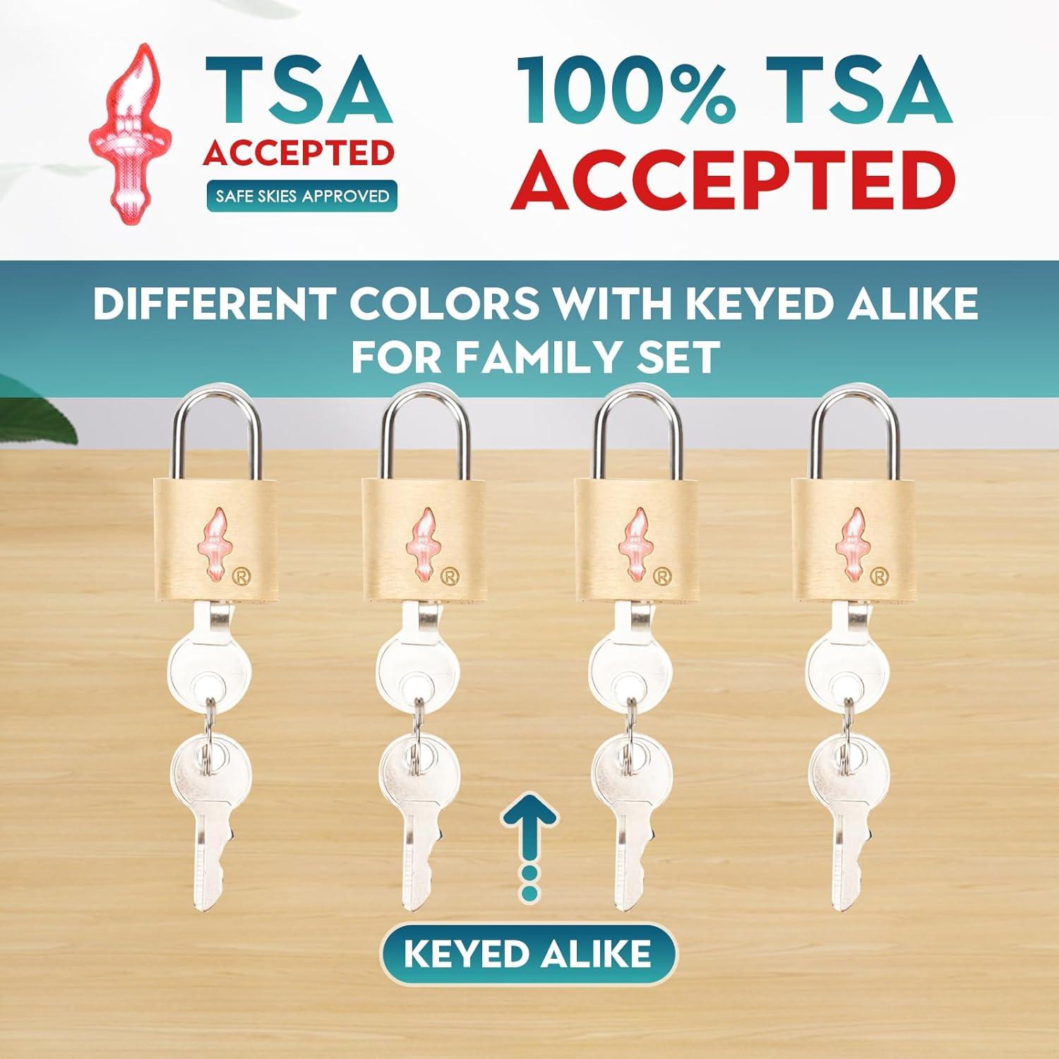 4 Candados de Equipaje TSA DUALCROWN de Latón Pulido