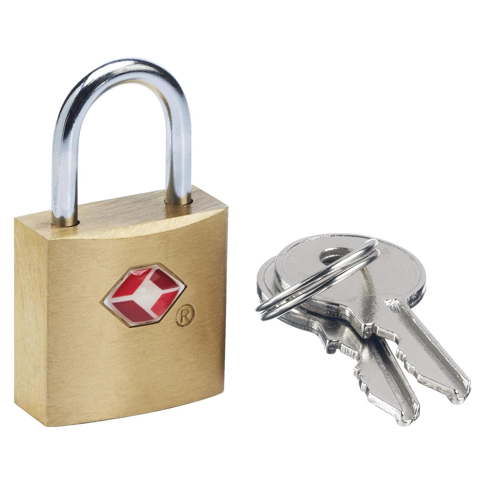 Candado TSA de Llave Go Travel para Maletas - Latón 2 Llaves