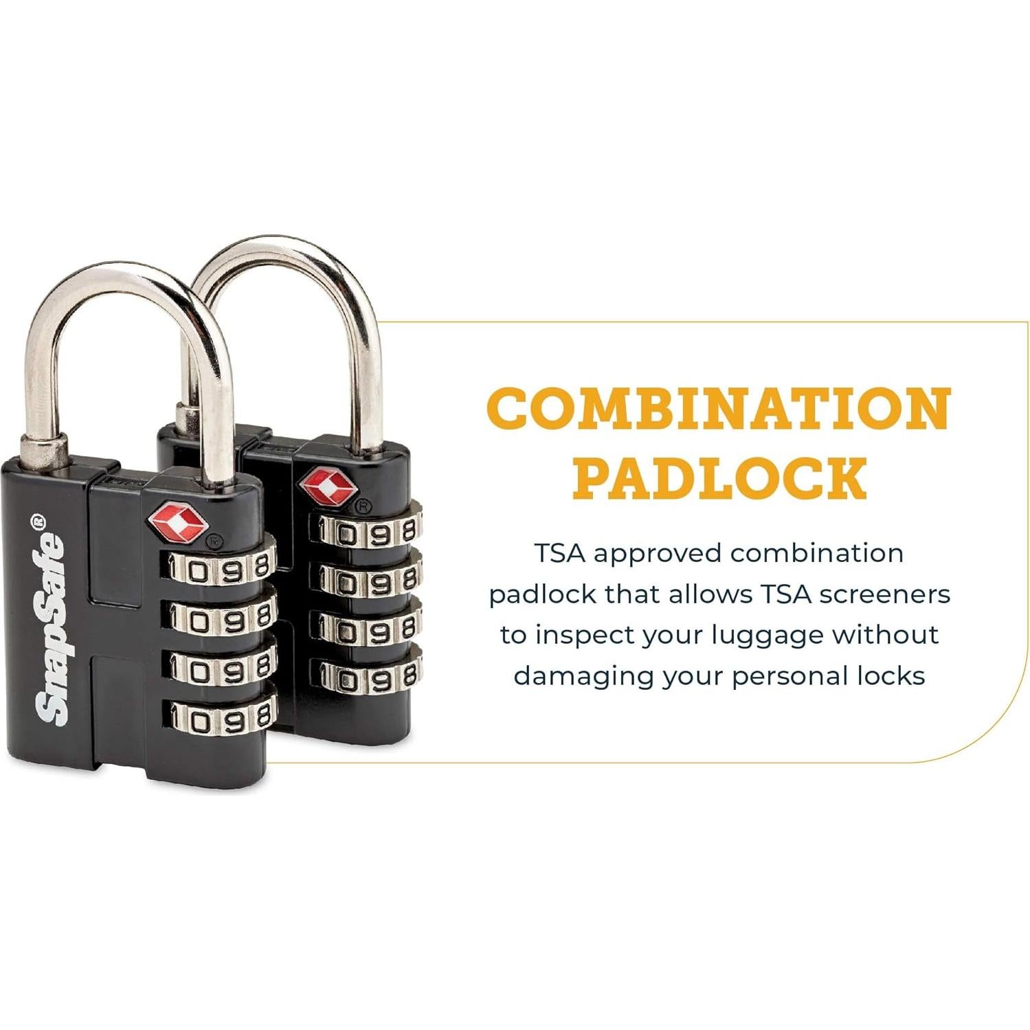 Candados de Combinación TSA SnapSafe 76020 - 2 Piezas, Metal