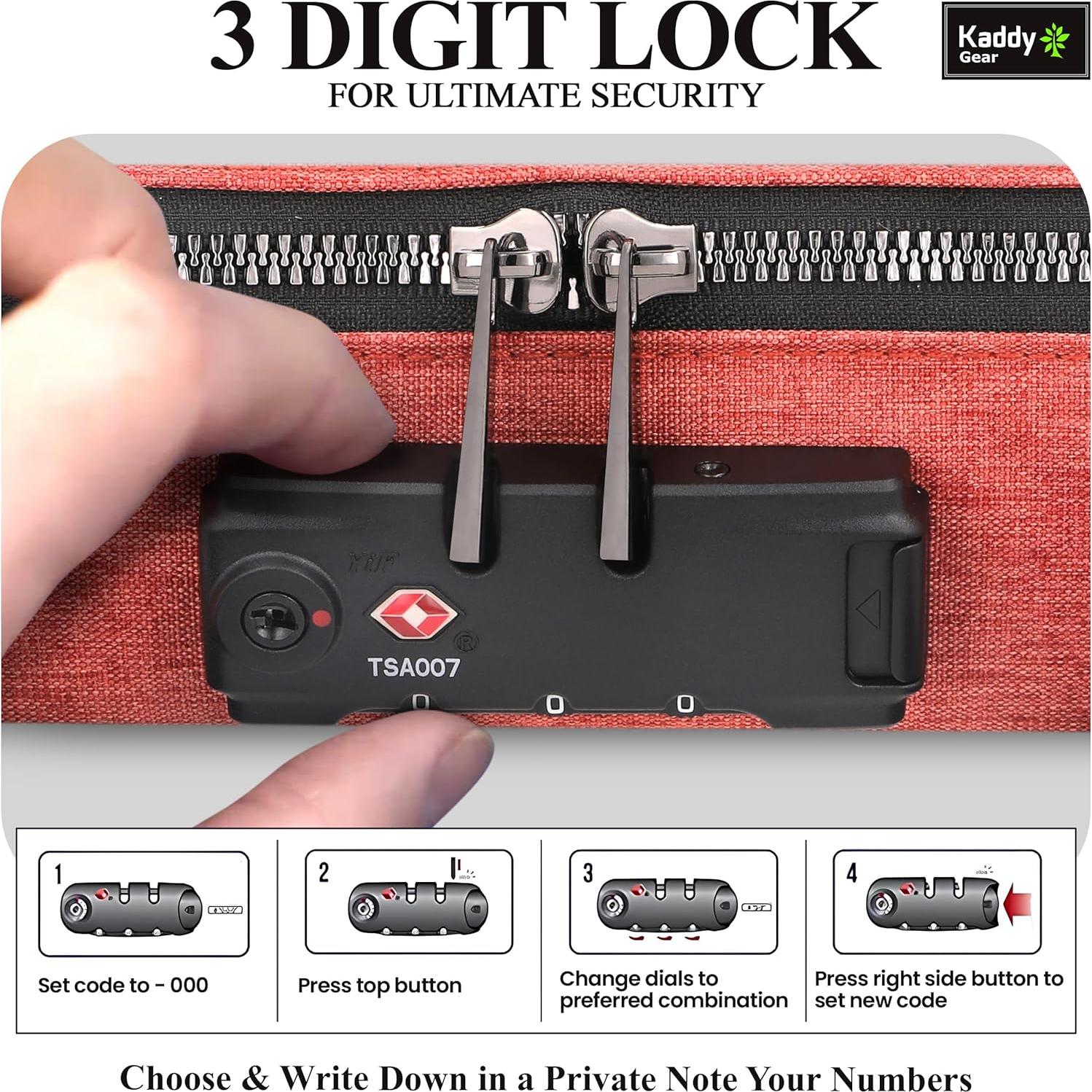 Organizador de Pastillas Kaddy con Cerradura TSA - Rojo