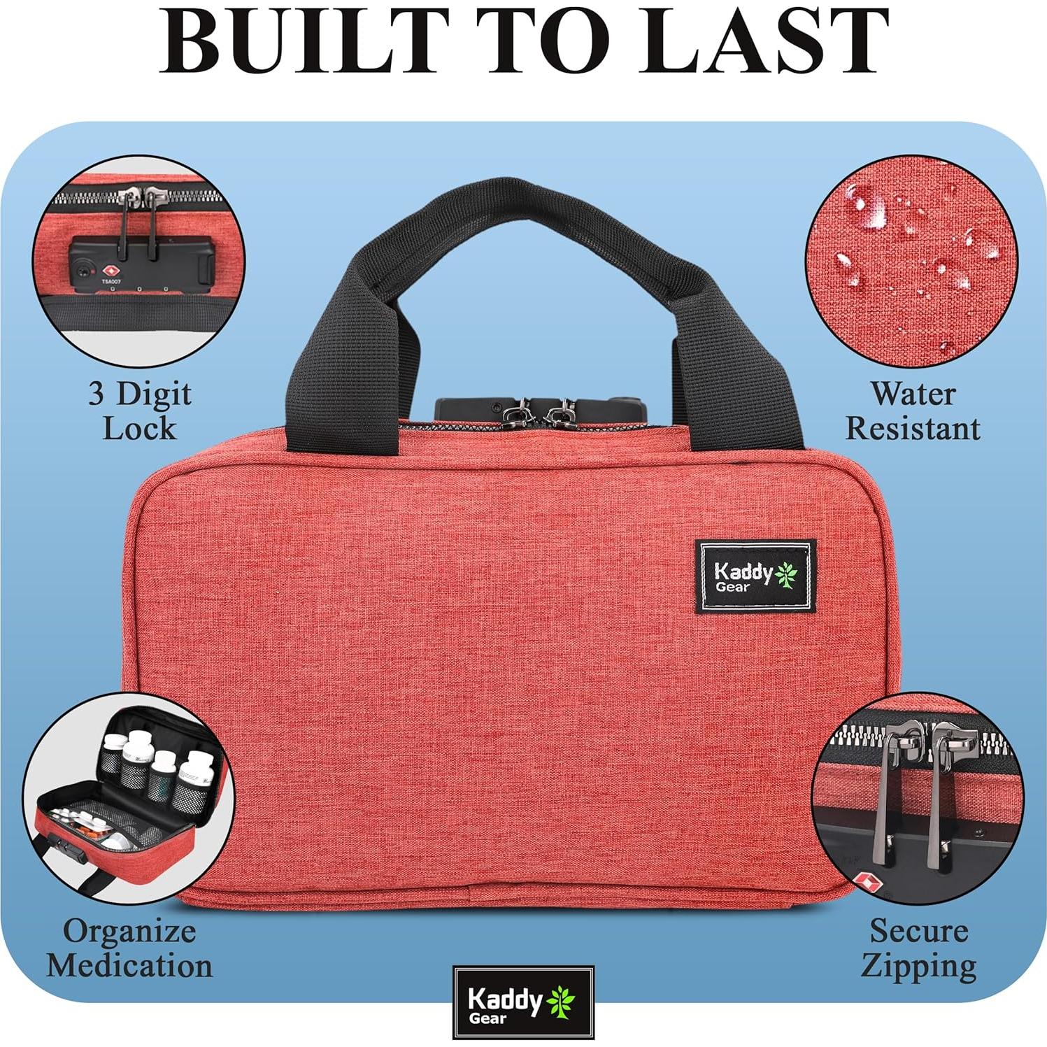 Organizador de Pastillas Kaddy con Cerradura TSA - Rojo