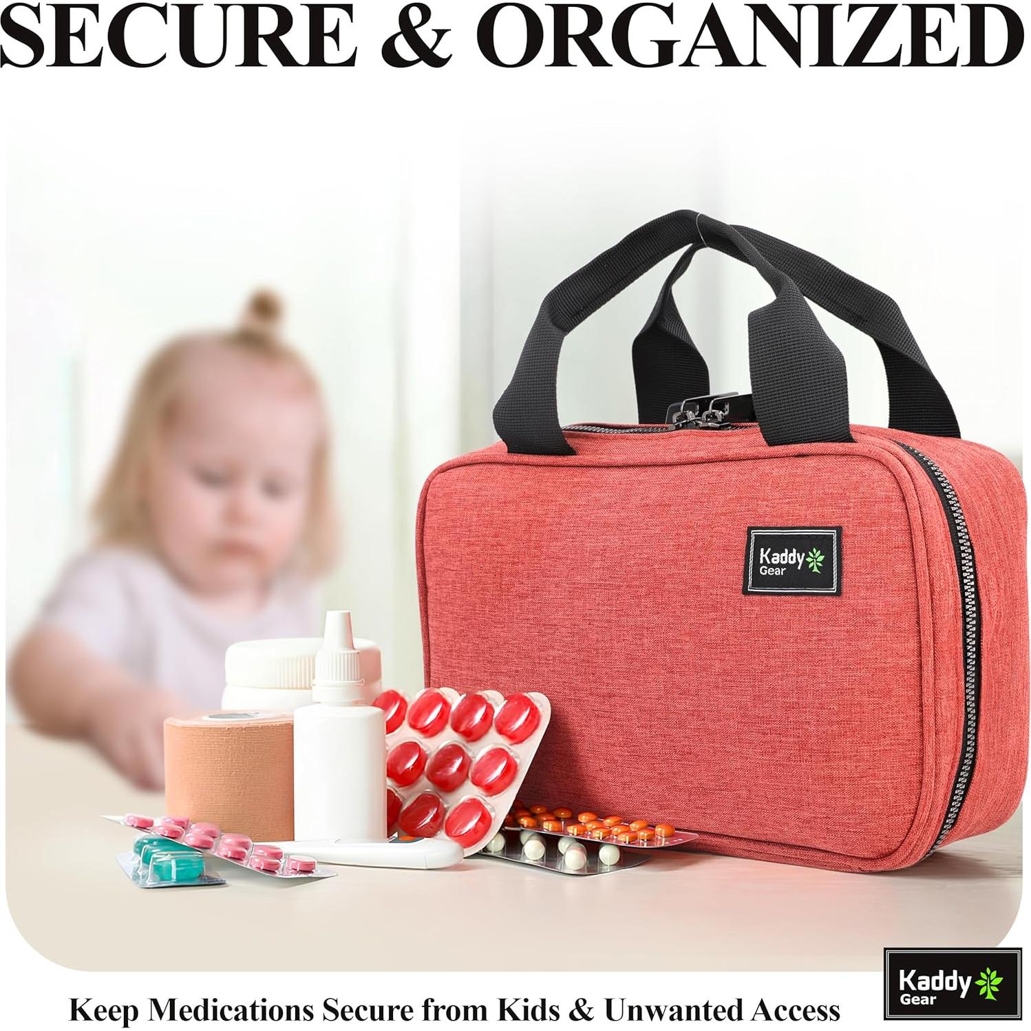 Organizador de Pastillas Kaddy con Cerradura TSA - Rojo