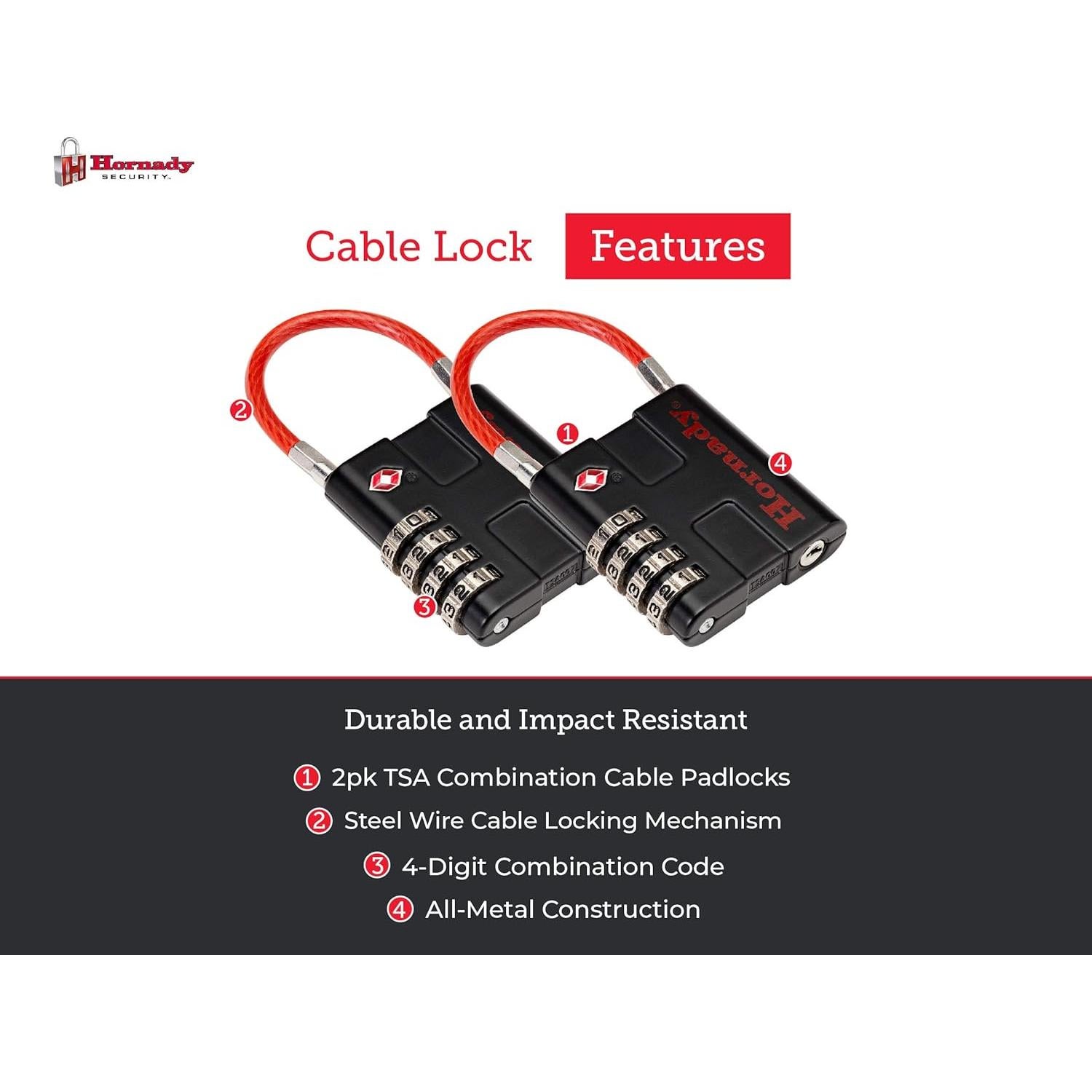 Candados de Combinación TSA Hornady 96022 - 2 Piezas Metal