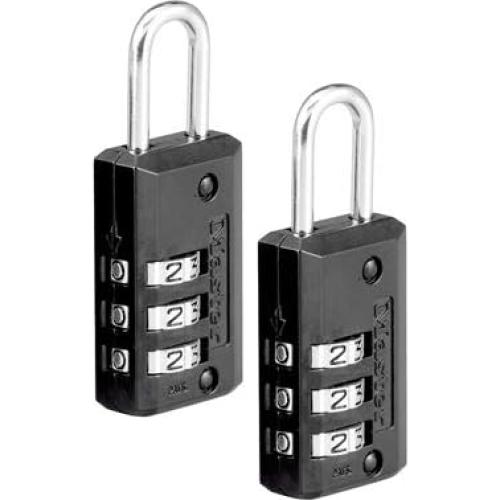 Candado de Equipaje Master Lock 646T Negro - Paquete de 2