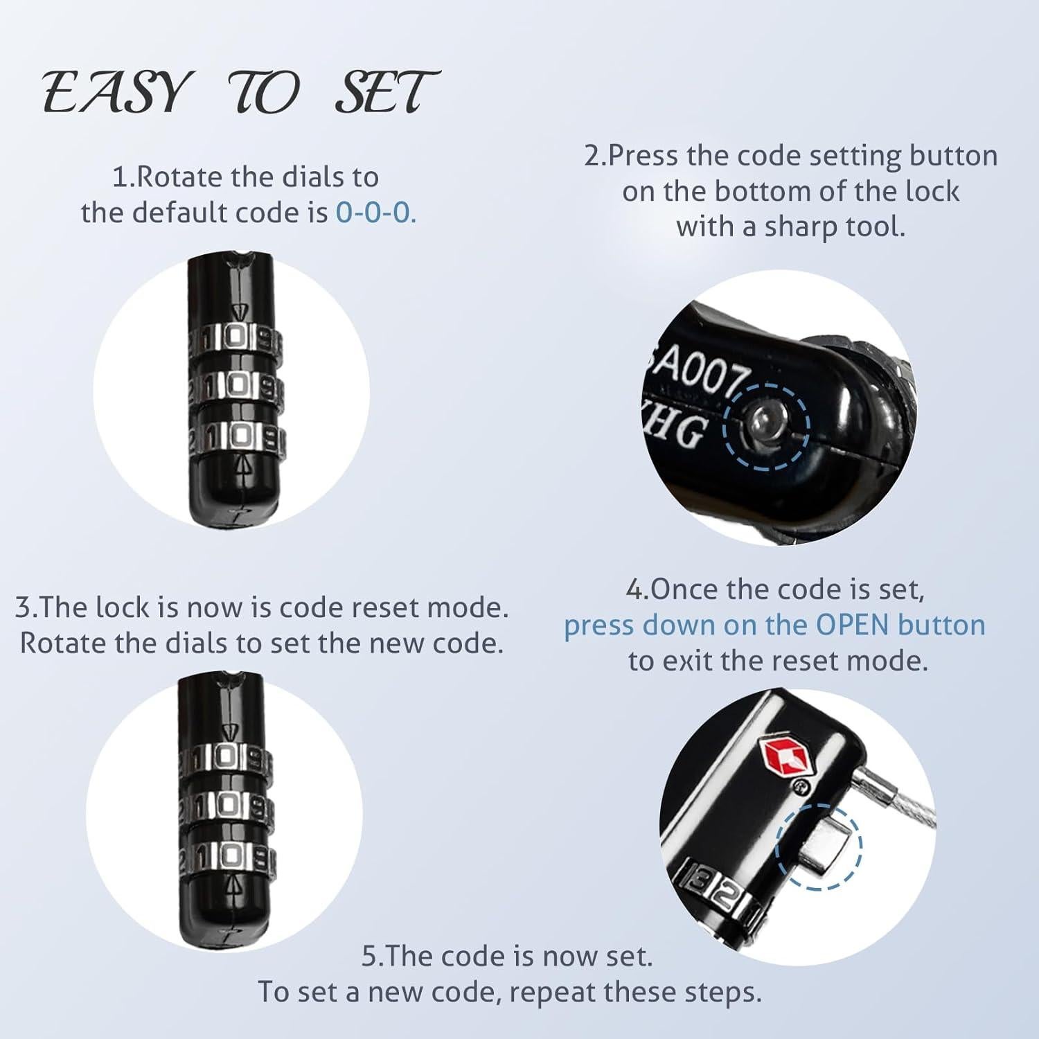 Cerraduras TSA para Caja de Armas Zyauine - 2 Paquetes, Resistente