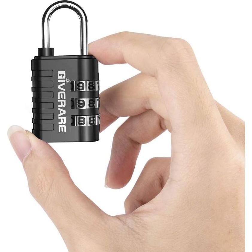 Candado de Combinación GIVERARE 3 Dígitos Resistente Negro