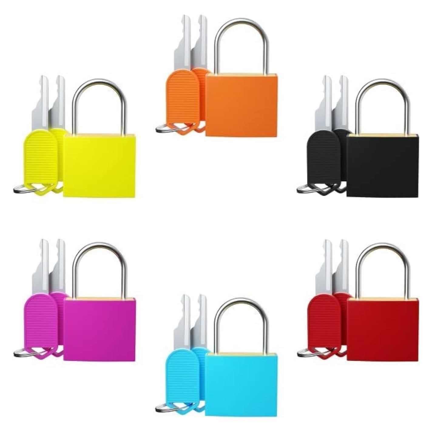 6 Candados Pequeños Nrevichng con Llave - Multicolor ABS y Cobre