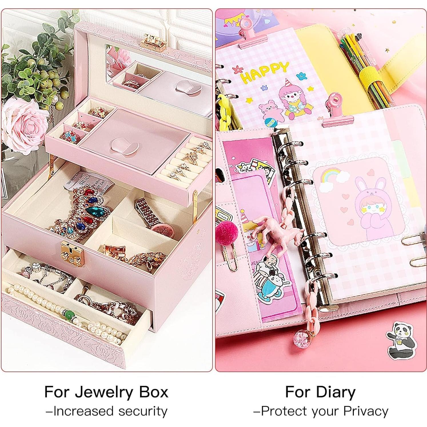 6 Candados Pequeños Nrevichng con Llave - Multicolor ABS y Cobre