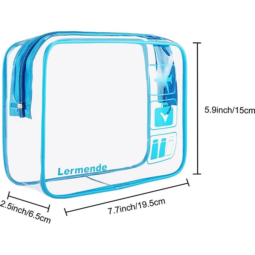 Bolsa de Aseo Transparente Lermende TSA 2 Paquete Azul