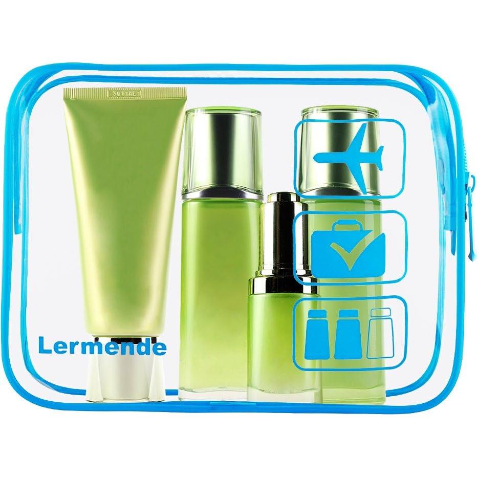 Bolsa de Aseo Transparente Lermende TSA 2 Paquete Azul