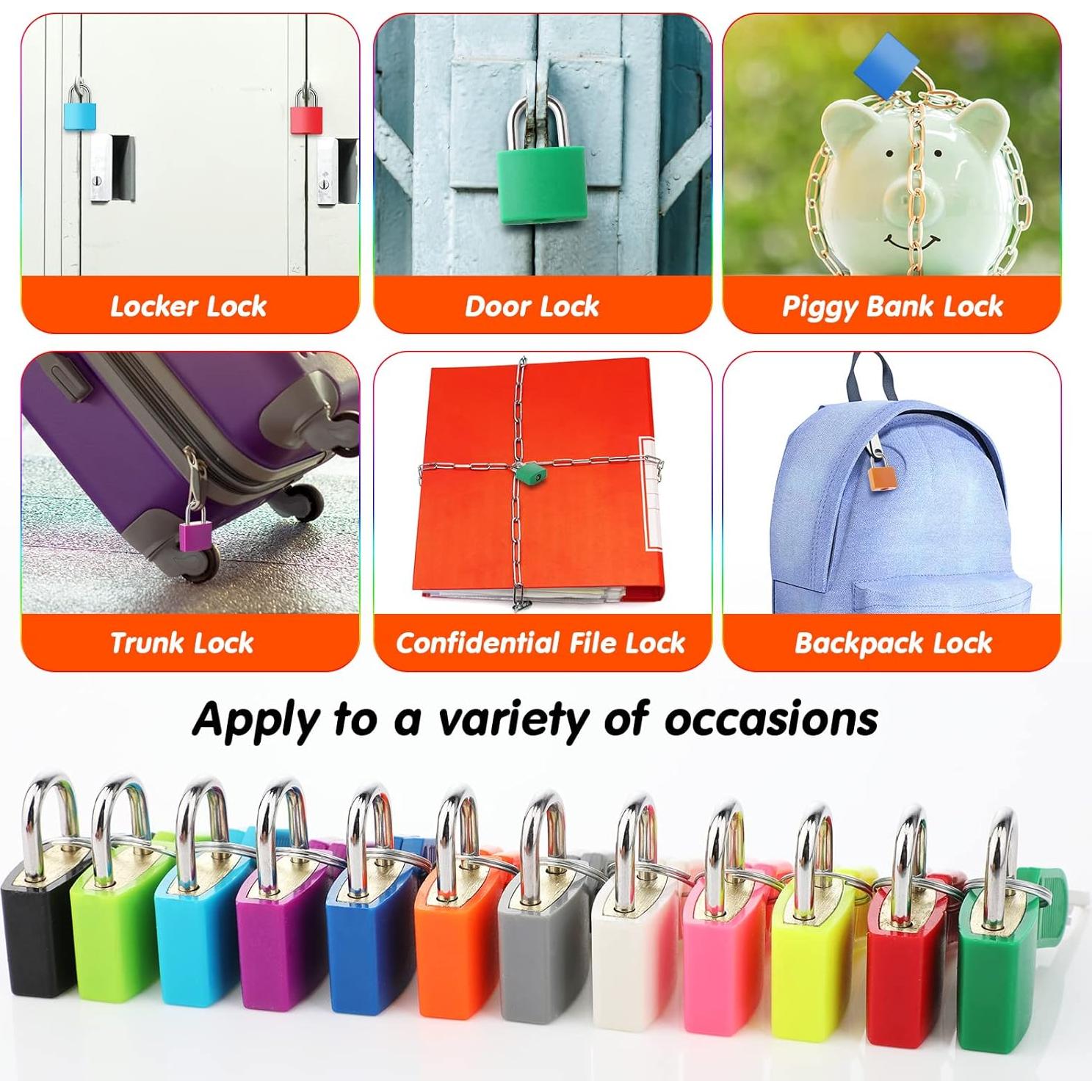 Candados de Maleta Photect con Llave - 12 Pcs Colores Vivos