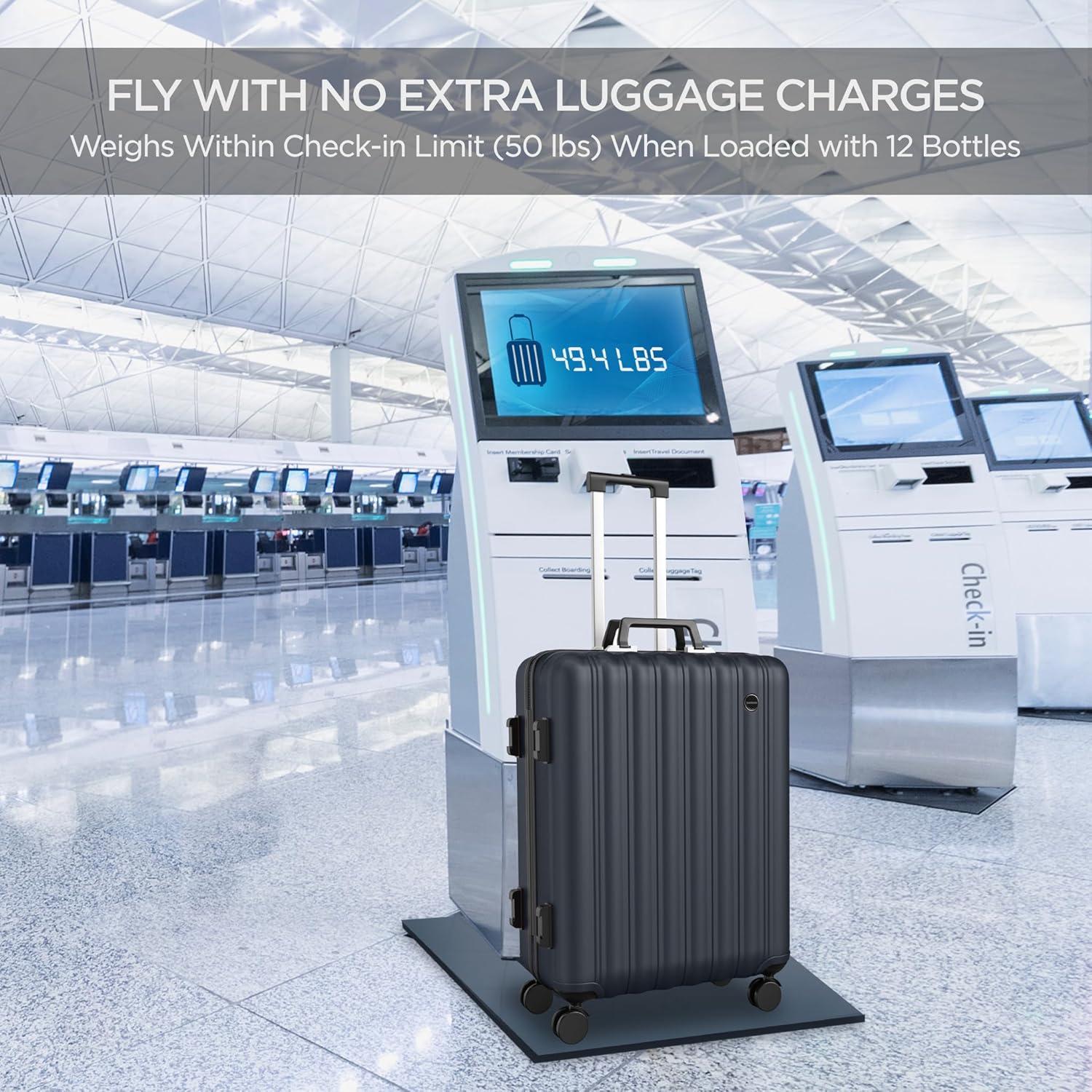 Maleta de Vino Boldworks para Aviones 12 Botellas TSA Negra