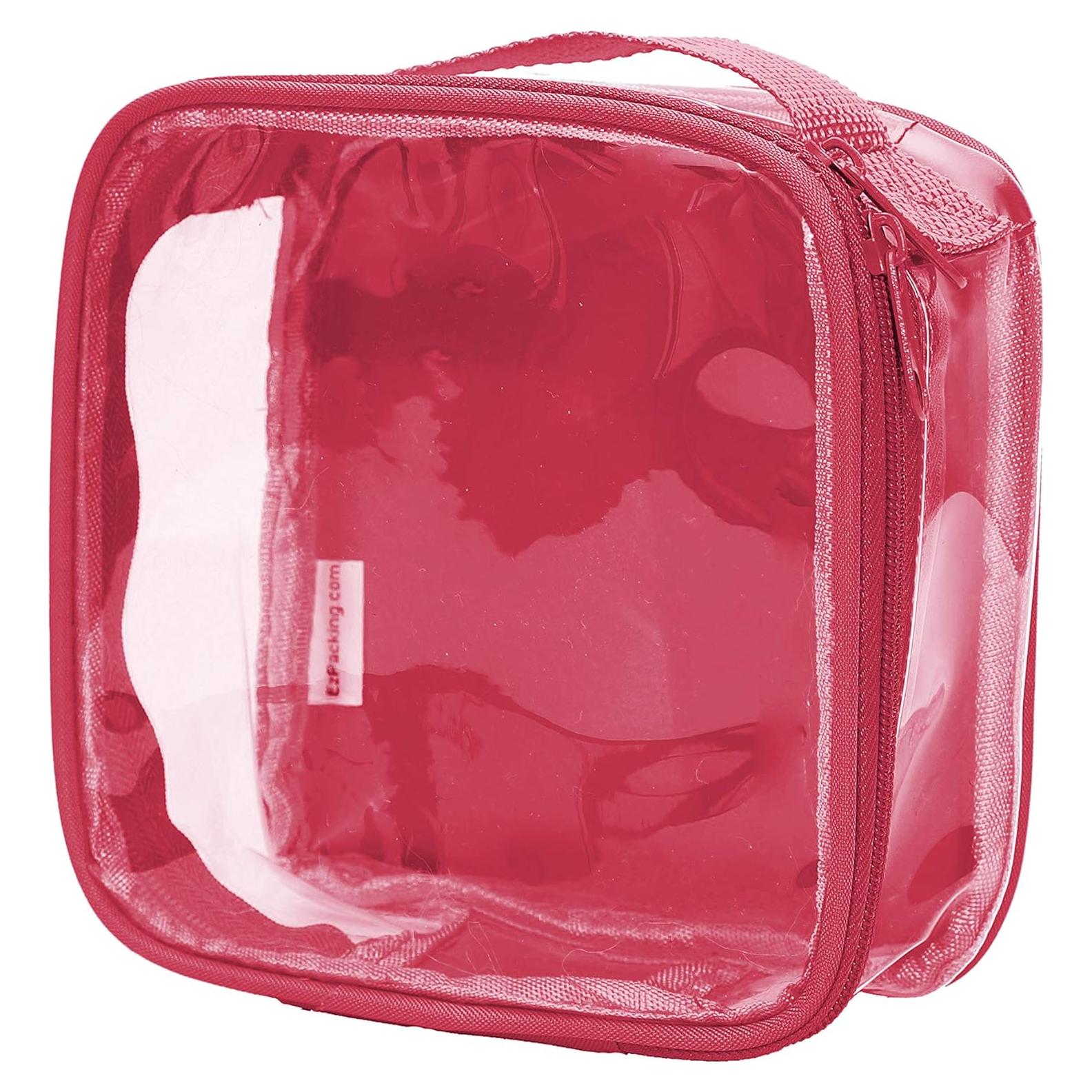 Bolsa de Aseo Transparente TSA EzPacking 3-1-1 15.88cm Borgoña