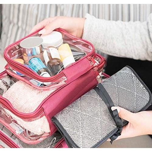 Bolsa de Aseo Transparente TSA EzPacking 3-1-1 15.88cm Borgoña