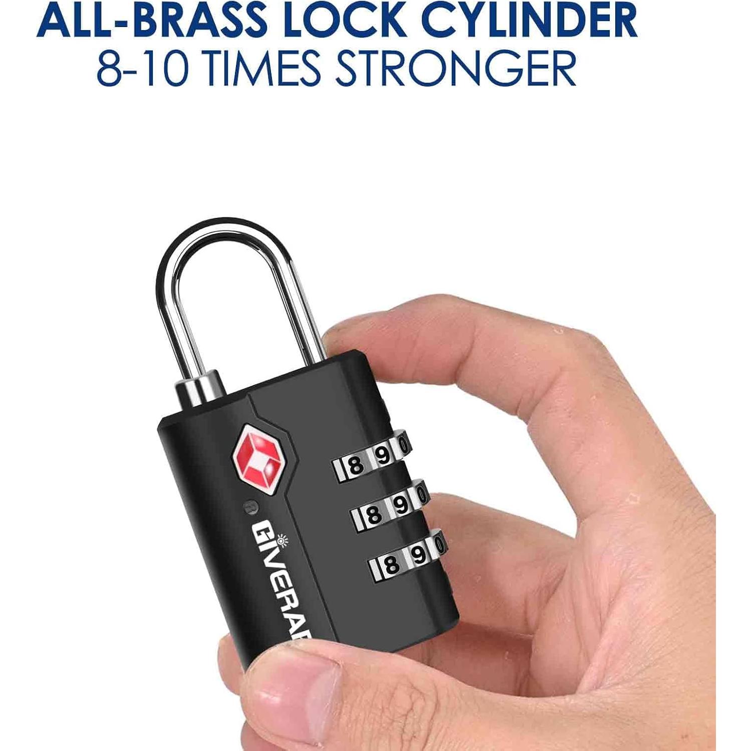 2 Candados de Equipaje GIVERARE Aprobados por TSA - Negro