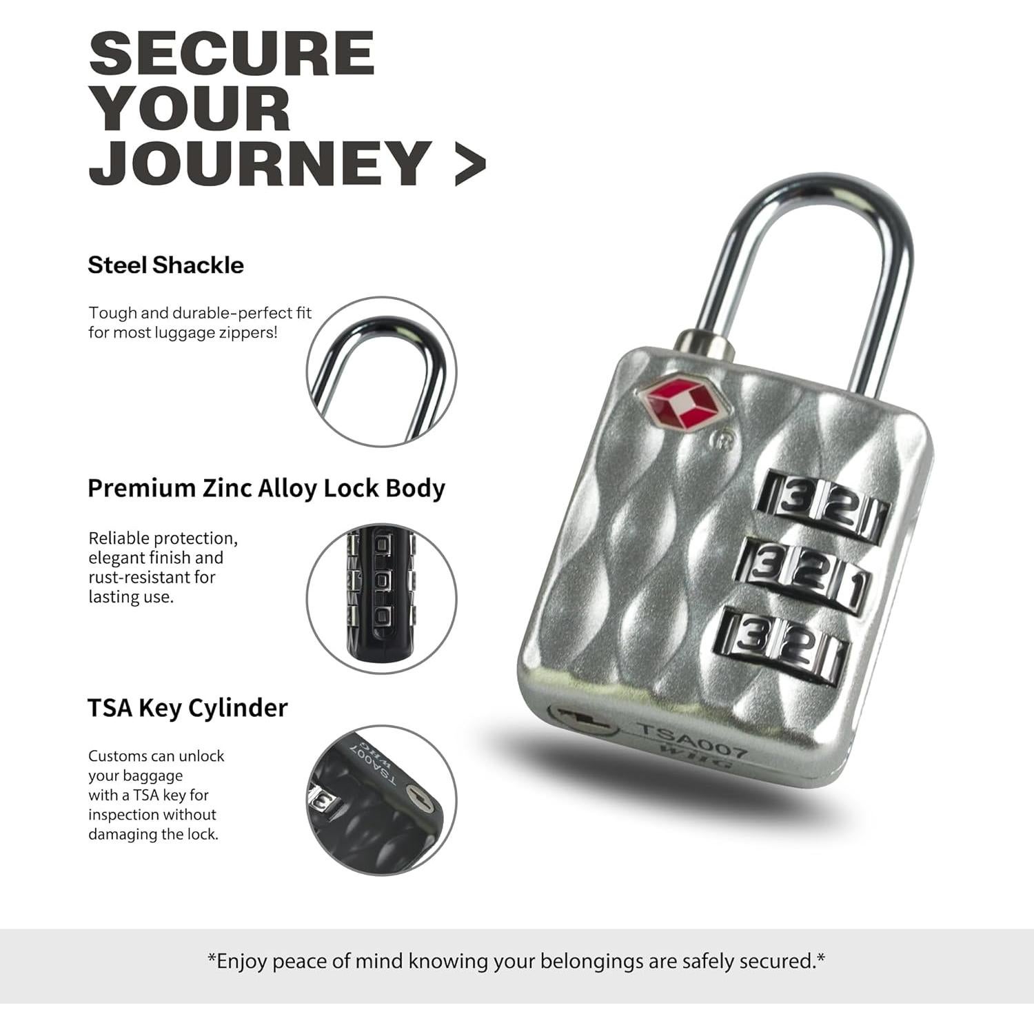 Candado TSA de Combinación UP Security para Equipaje Negro