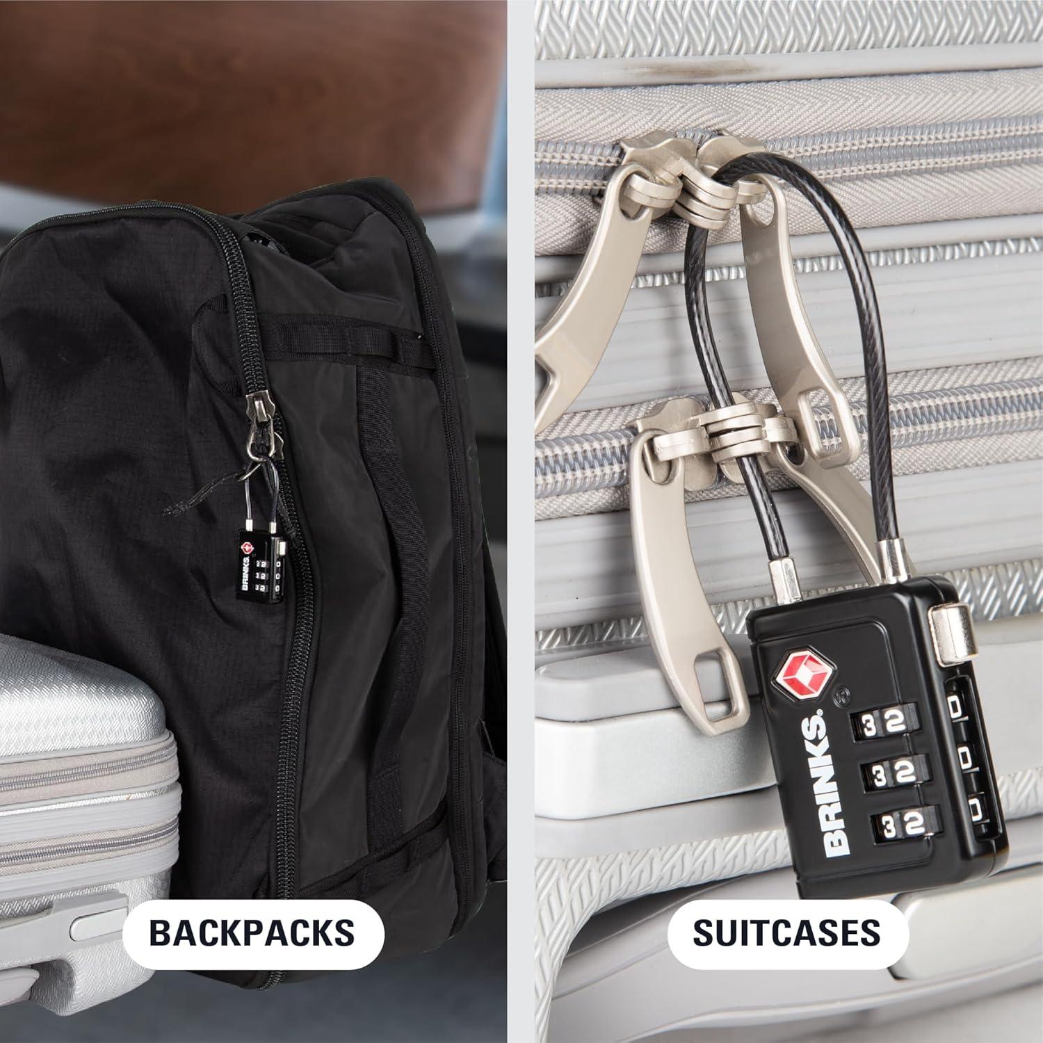 Candado de Equipaje Brinks TSA Negro 6.35 cm Combinación Reiniciable