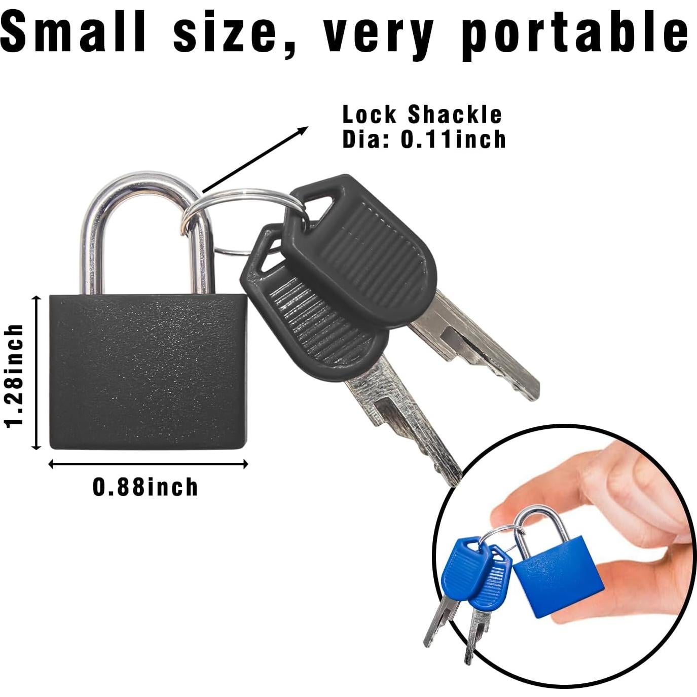 2 Candados de Equipaje ETCAR con Llave - Multicolor, Portátiles