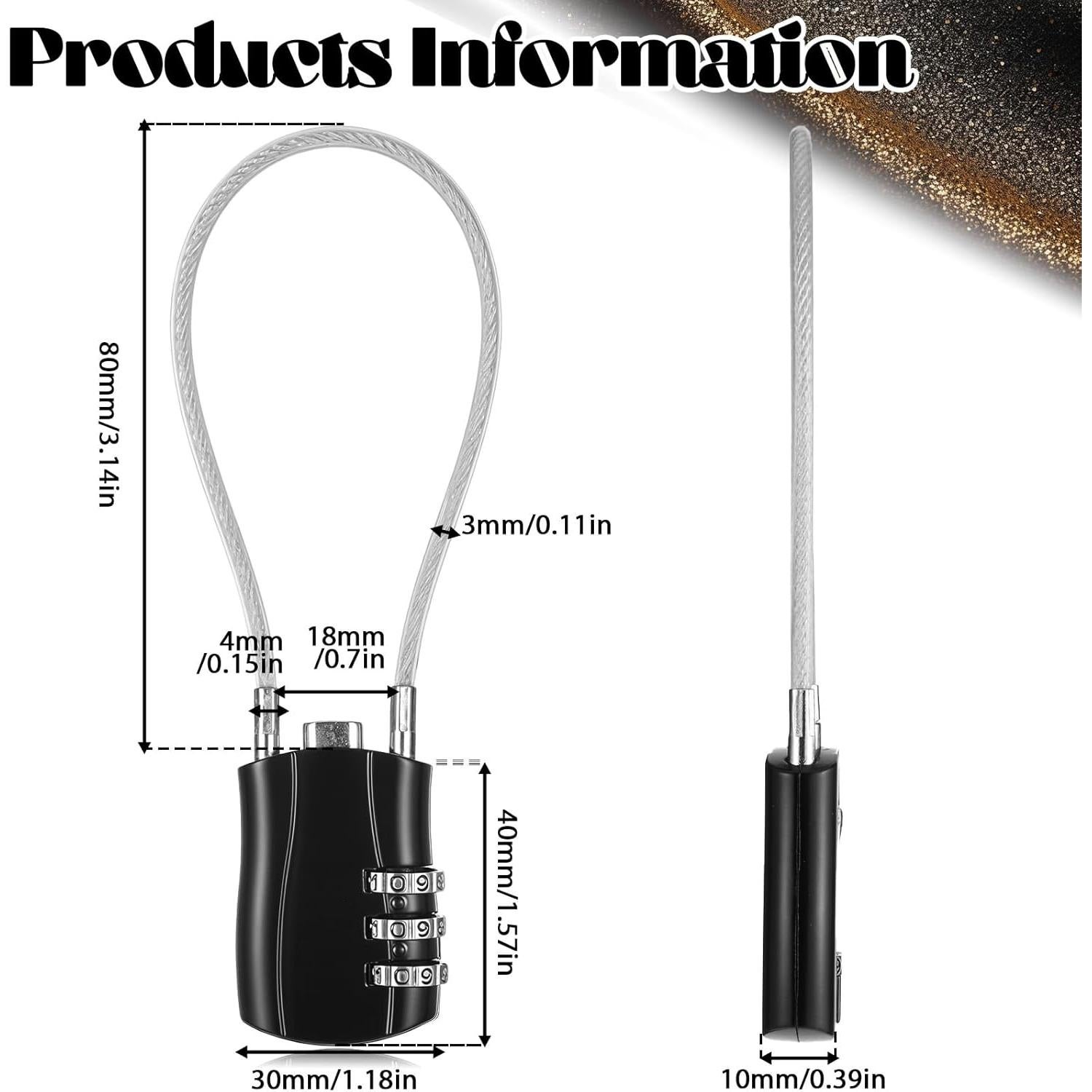 Candados TSA FdcLixuvol 2 Pack Combinación Portátil 82g