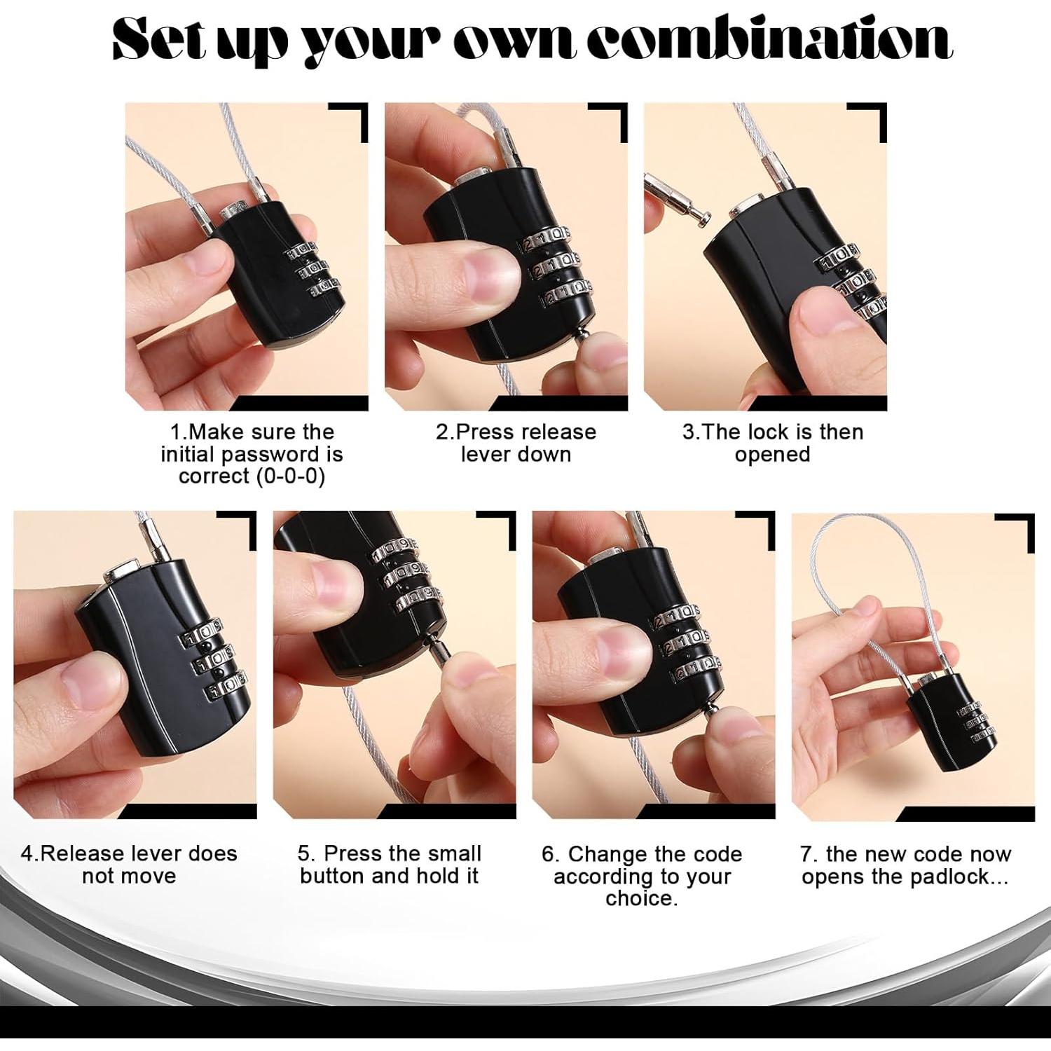 Candados TSA FdcLixuvol 2 Pack Combinación Portátil 82g