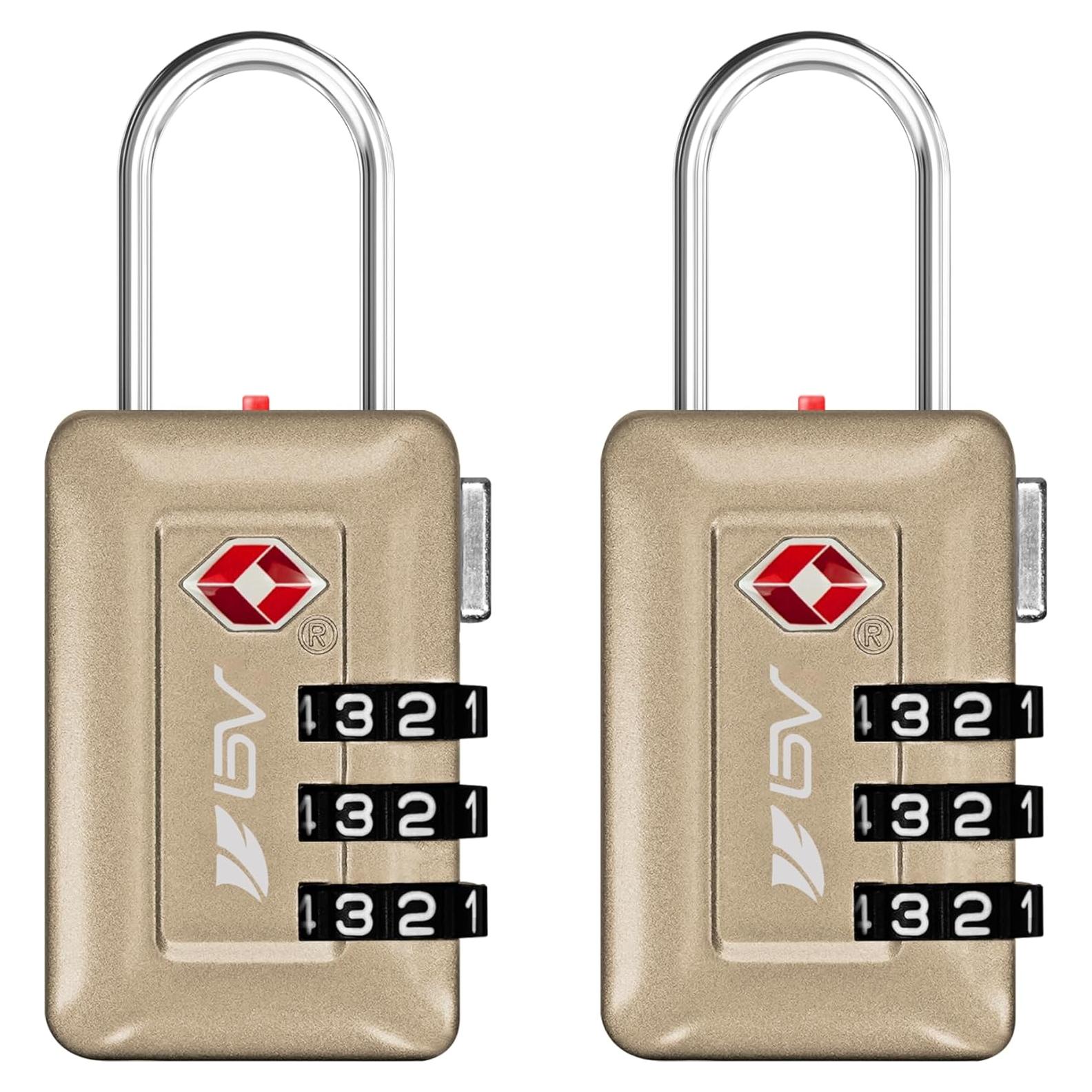Candado de Combinación Aprobado por TSA BV - 2 Paquete Oro Champán