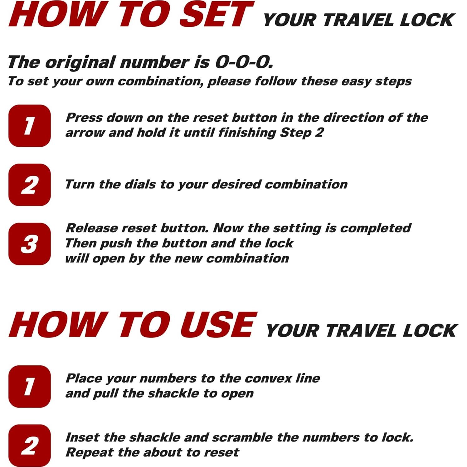 Candado de Combinación Aprobado por TSA BV - 2 Paquete Oro Champán