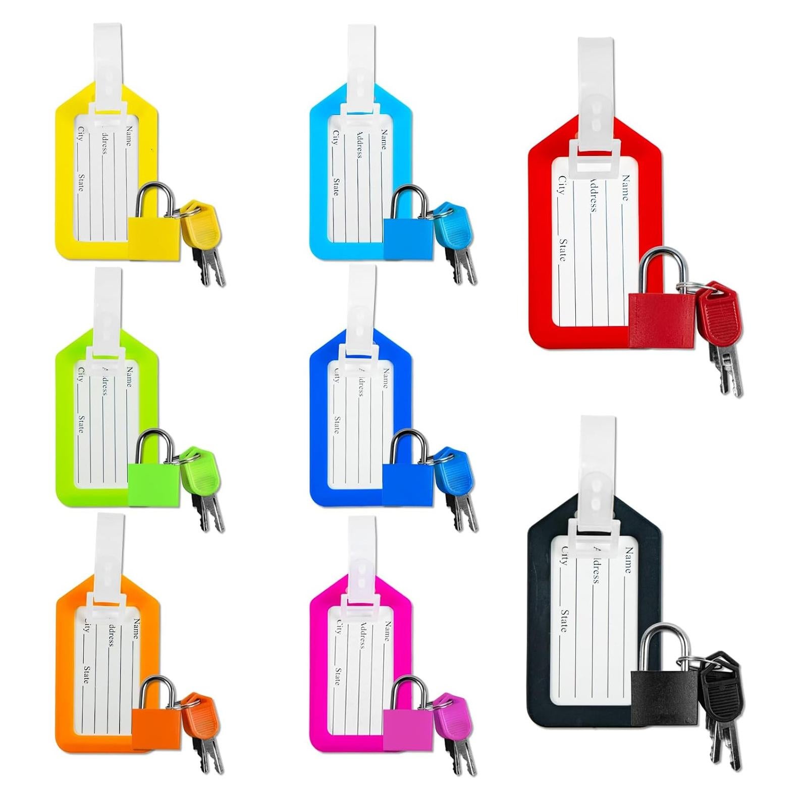 Paquete de 8 Candados de Equipaje Koceci + 8 Etiquetas Coloridas