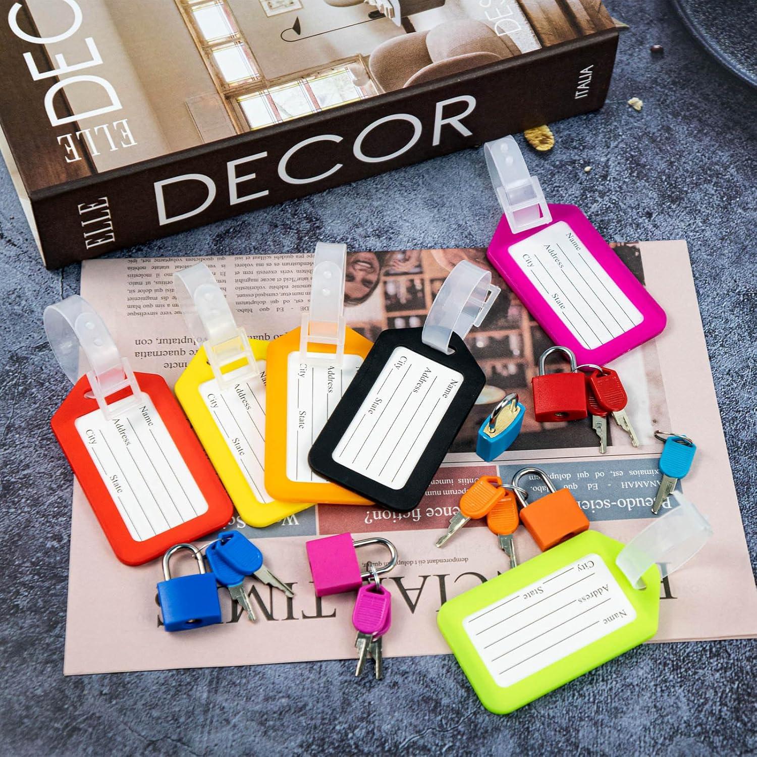 Paquete de 8 Candados de Equipaje Koceci + 8 Etiquetas Coloridas