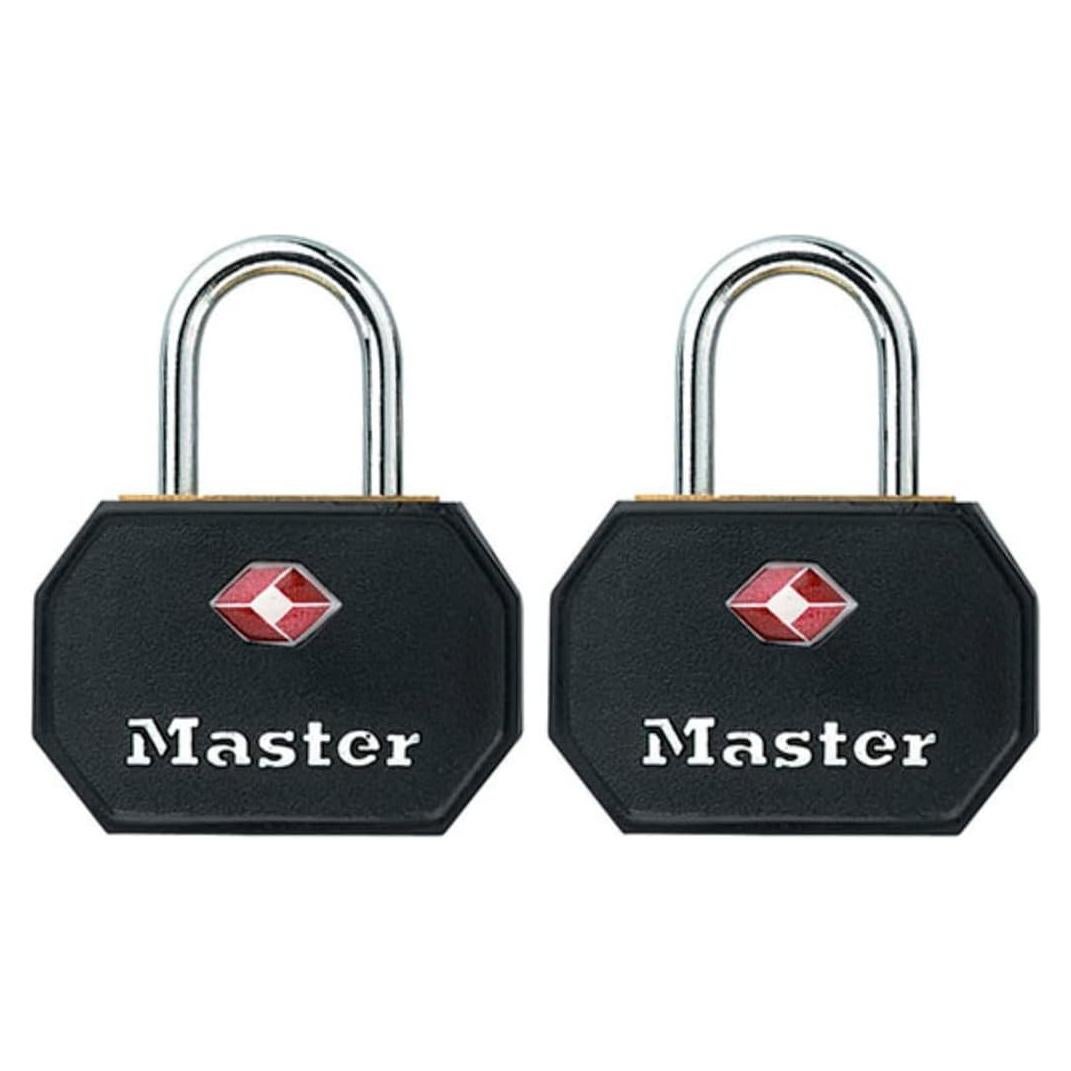 Candado de Equipaje Master Lock 4681TBLK Aprobado por TSA - 2 Piezas