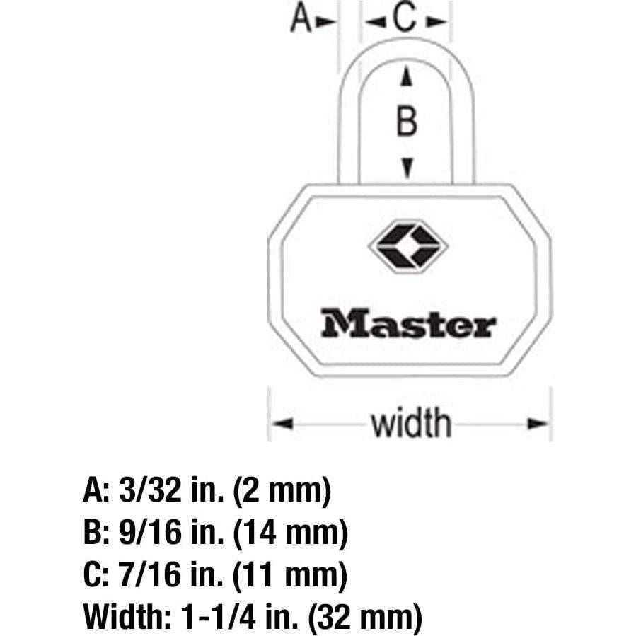 Candado de Equipaje Master Lock 4681TBLK Aprobado por TSA - 2 Piezas