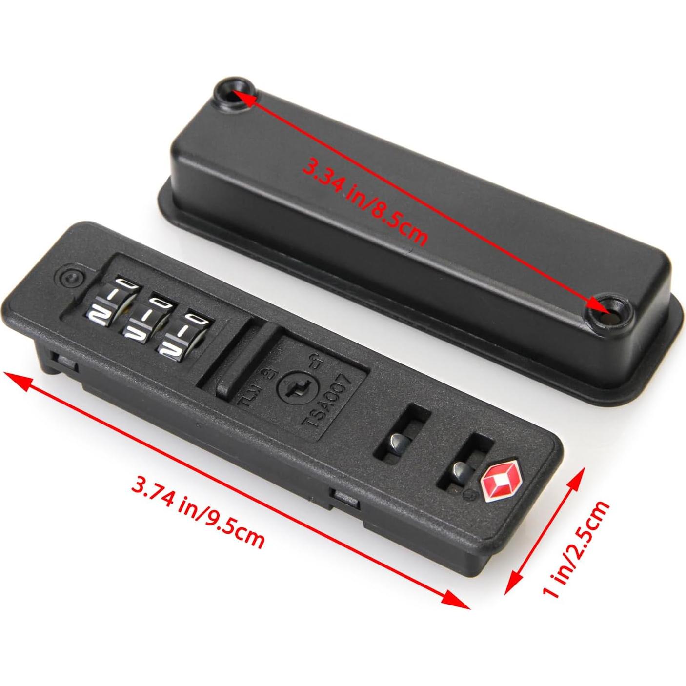 2 Candados TSA de Combinación Ech.Apr para Equipaje Negro