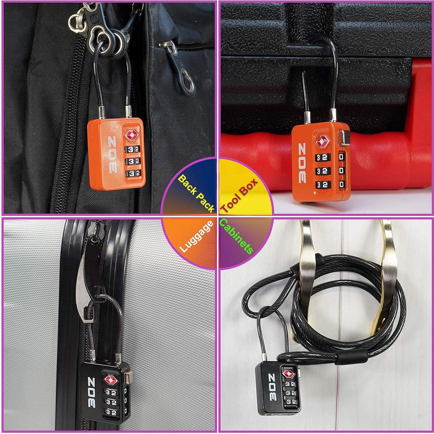 Candados de Equipaje TSA 3OZ Naranja 2 Paquete Combinación