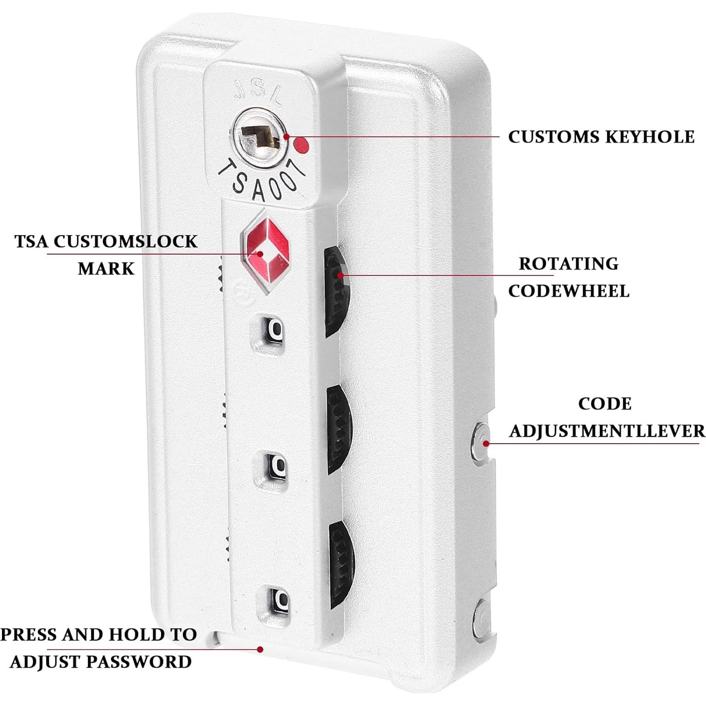 Candado de Equipaje Hemoton TSA 2pcs Combinación 3 Dígitos