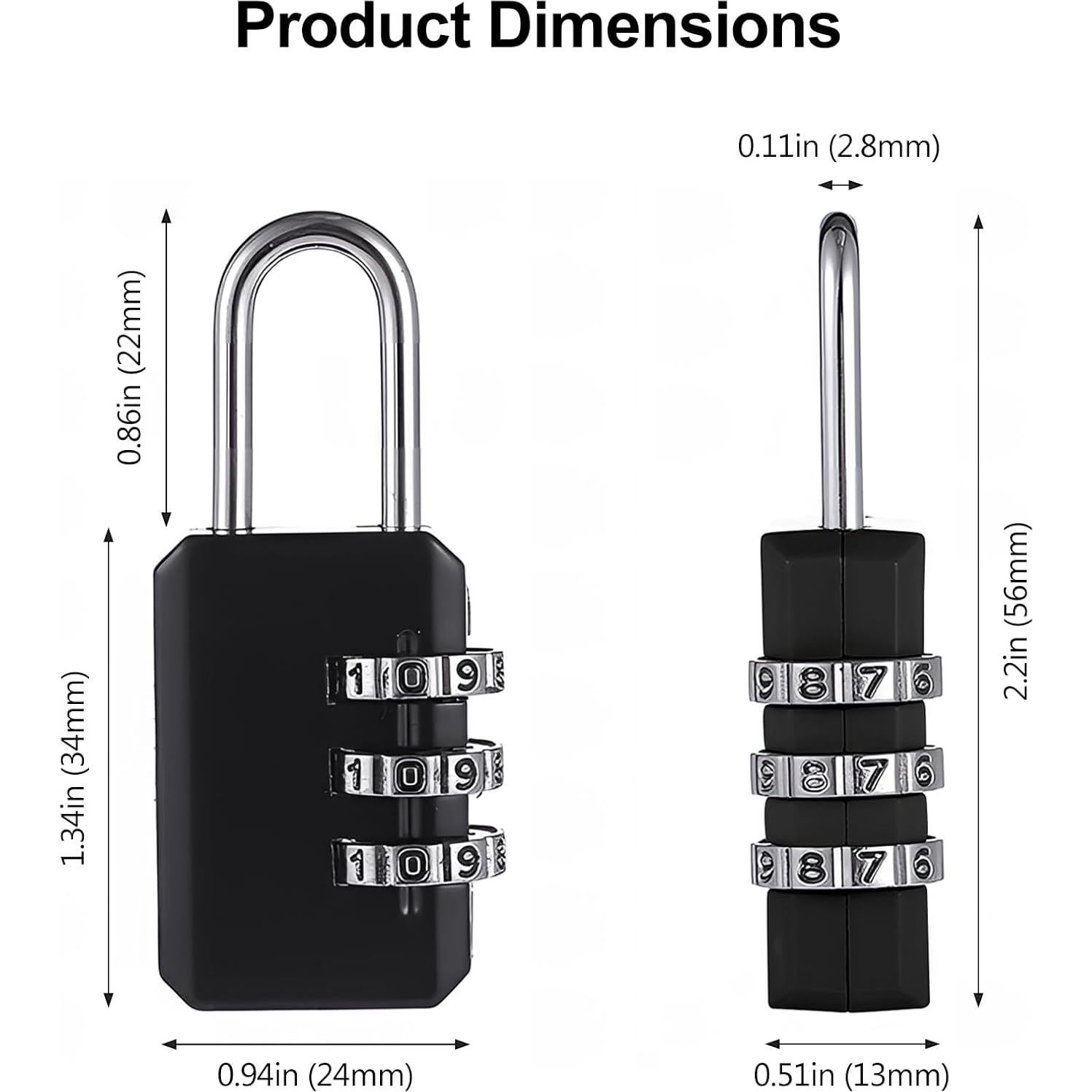 Juego de 2 Candados de Equipaje Tienyuu Negros Personalizables