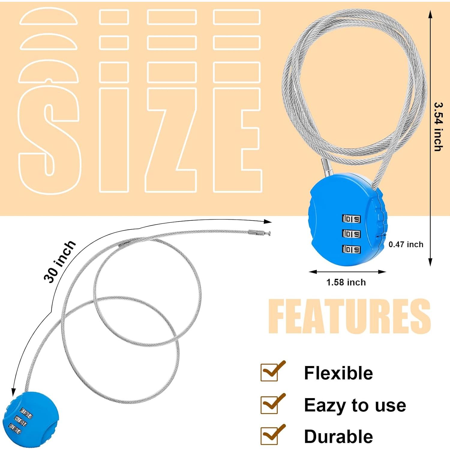 Candados de Equipaje TSA 3 Piezas Ferraycle 15x4 cm Colores