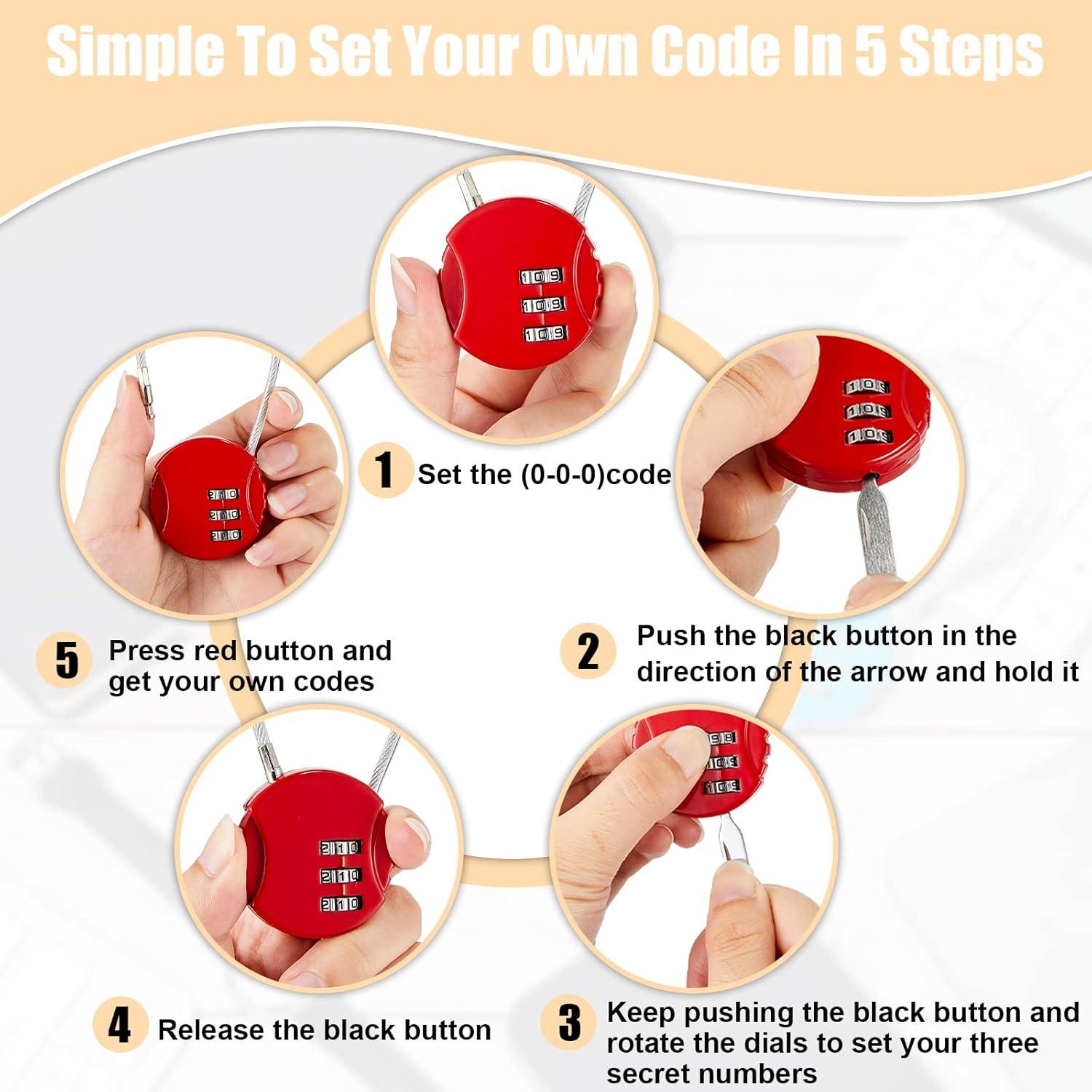 Candados de Equipaje TSA 3 Piezas Ferraycle 15x4 cm Colores