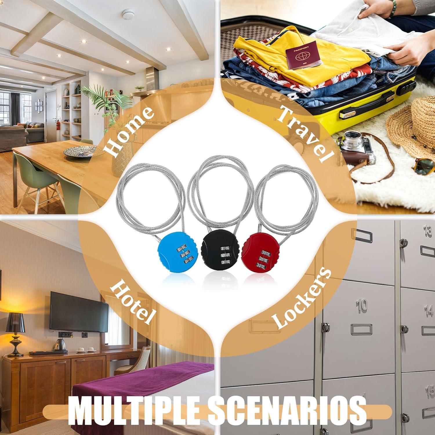 Candados de Equipaje TSA 3 Piezas Ferraycle 15x4 cm Colores