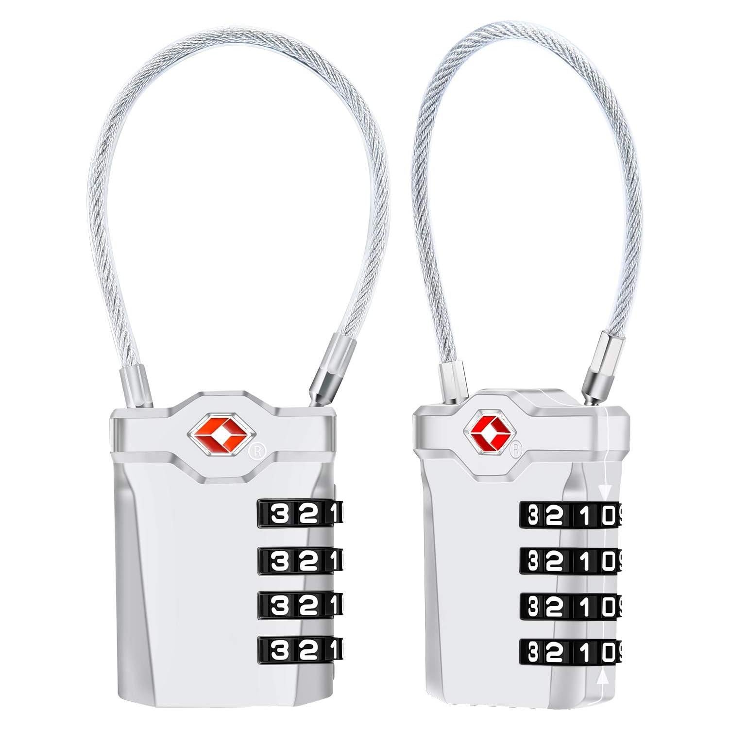 2 Candados de Equipaje TSA Diyife con Cable Flexible 14cm