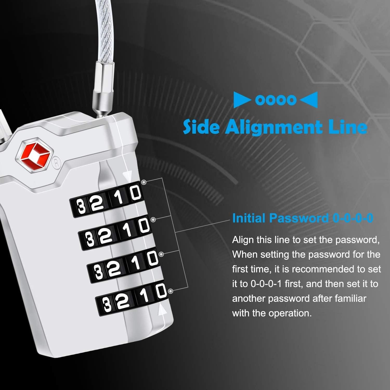 2 Candados de Equipaje TSA Diyife con Cable Flexible 14cm