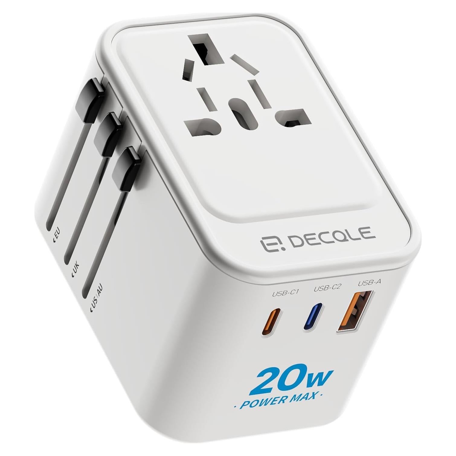 Adaptador de Viaje Universal LDNIO DQZ9 con 2 USB-C y 1 USB-A
