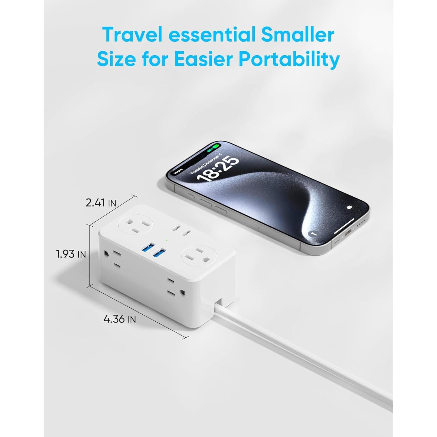 Adaptador de viaje universal Kakyanill 10 en 1 con 6 salidas AC y 4 USB