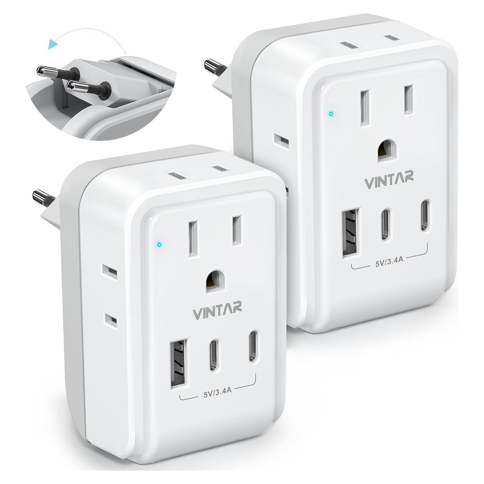 Adaptador de Enchufe de Viaje VINTAR 7 en 1 Tipo C 17W