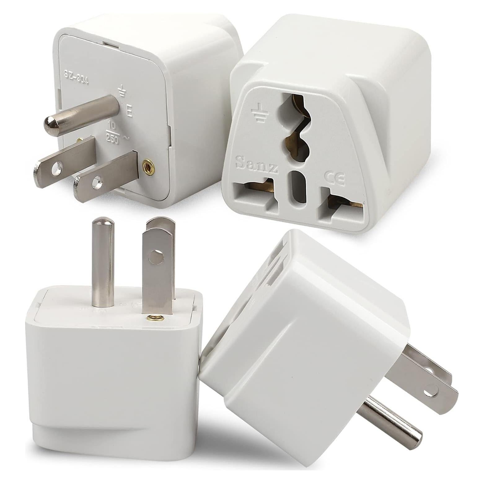 Adaptador Universal de Enchufe Romeda 4 Paquetes Blanco