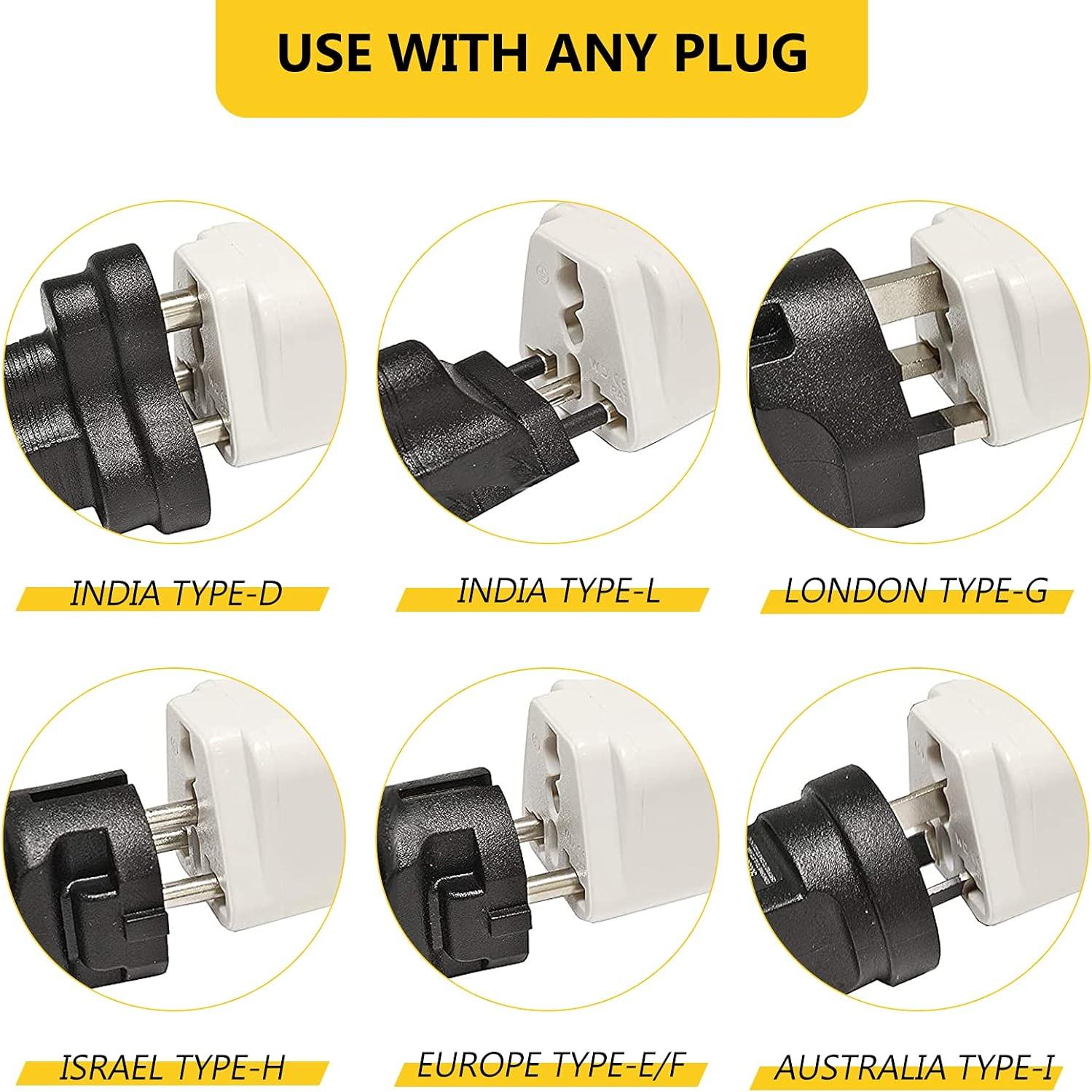 Adaptador Universal de Enchufe Romeda 4 Paquetes Blanco